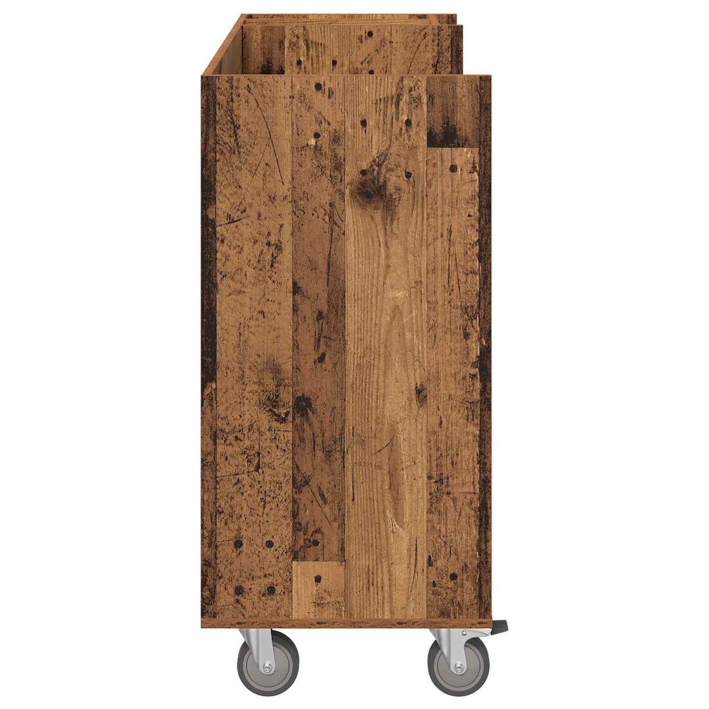 Golf Skab med hjul Ensfarvet Gammelt træ 120 x 45 x 98 cm