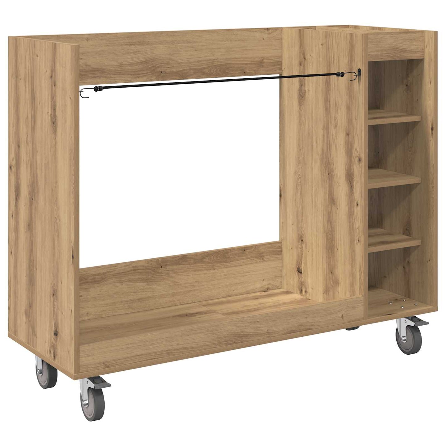 Golf Skab med hjul Ensfarvet Artisan Egetræ 120 x 45 x 98 cm