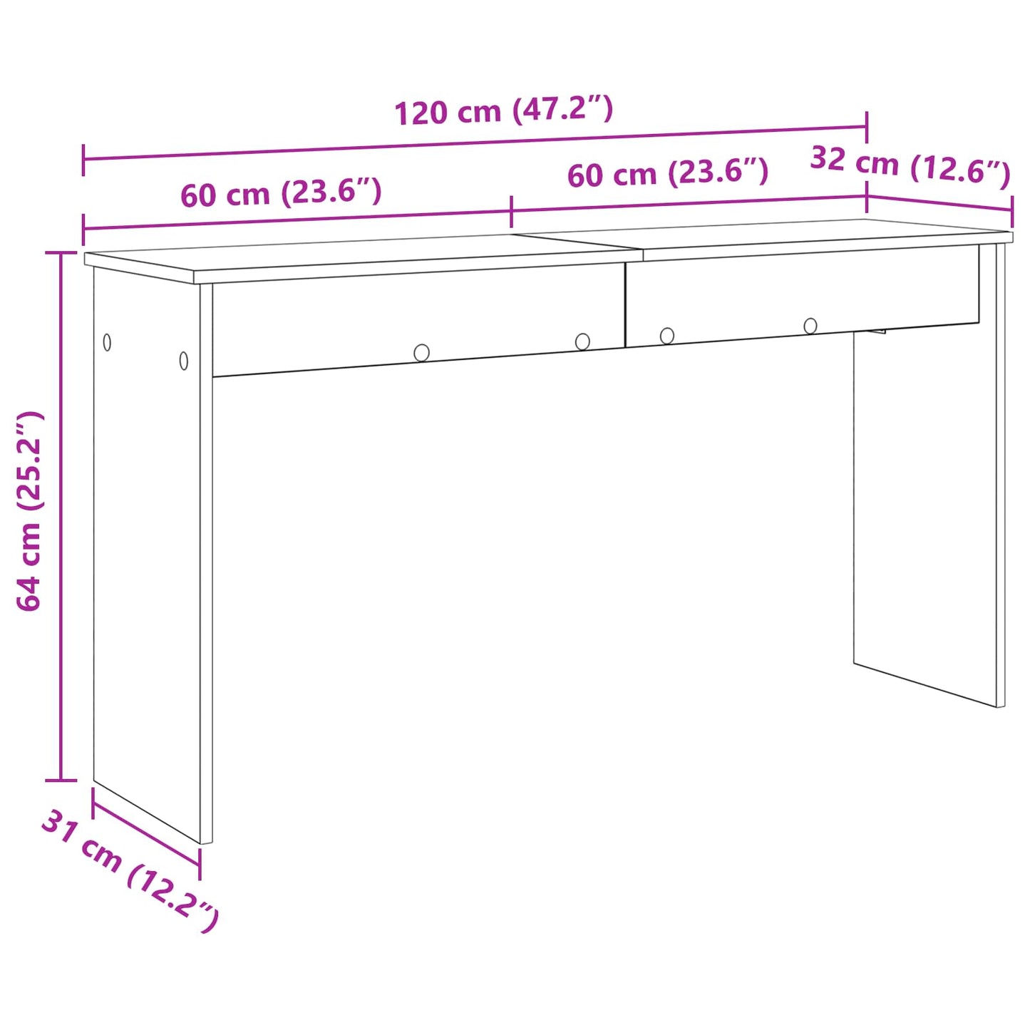 Keyboard Stand Beton Grå 120 x 32 x 64 cm Konstrueret træ