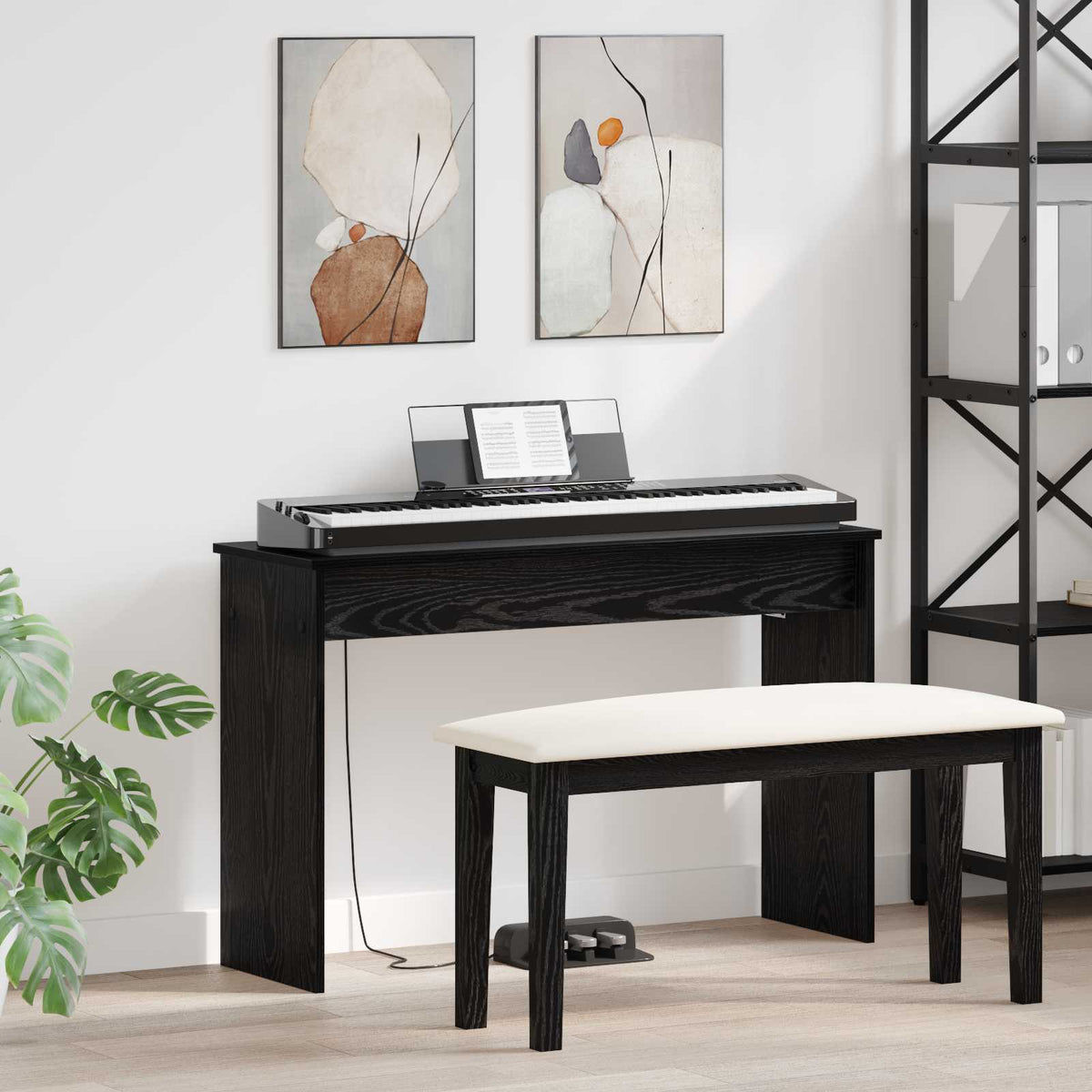 Keyboard Stand Sort eg 100 x 32 x 64 cm Konstrueret træ