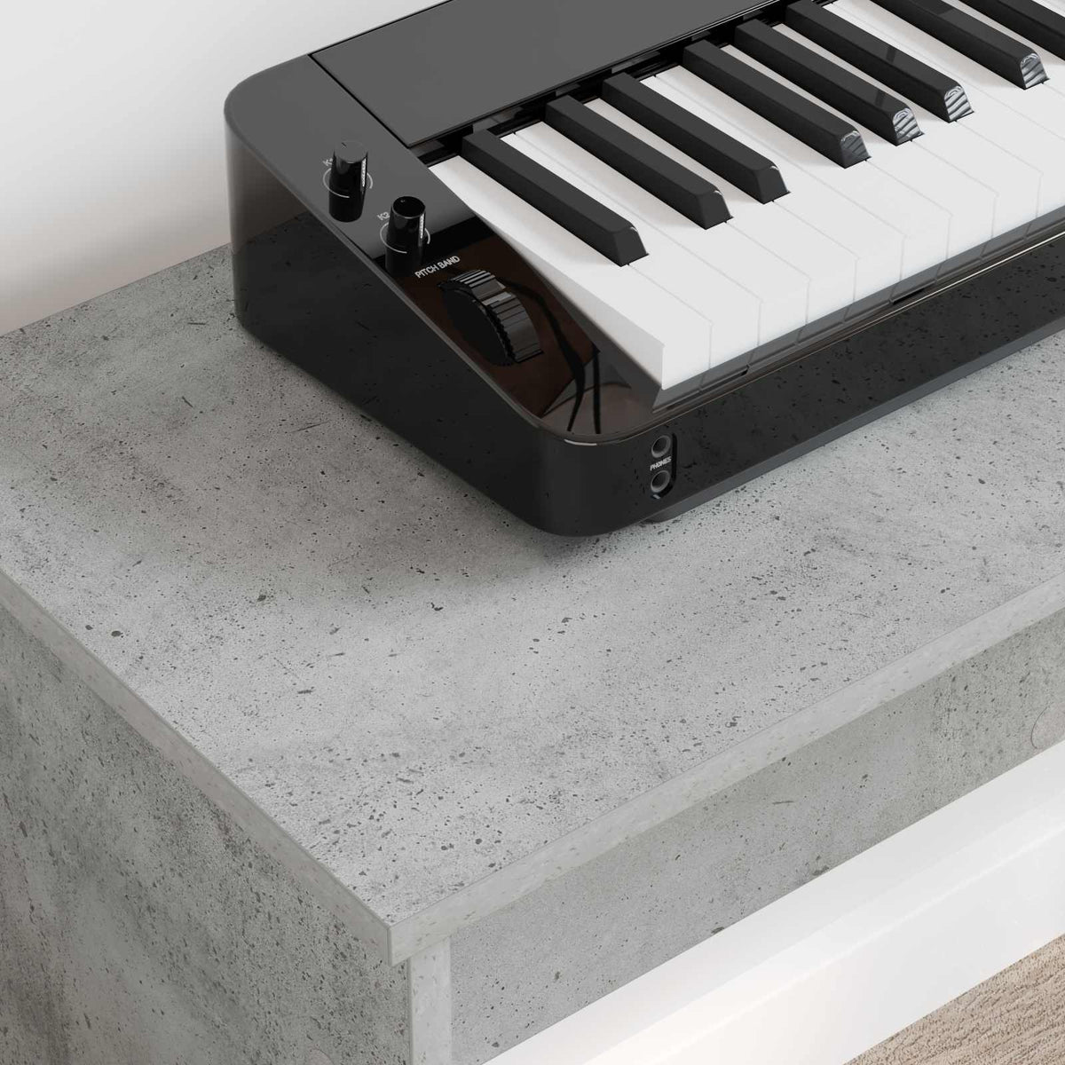 Keyboard Stand Beton Grå 100 x 32 x 64 cm Konstrueret træ