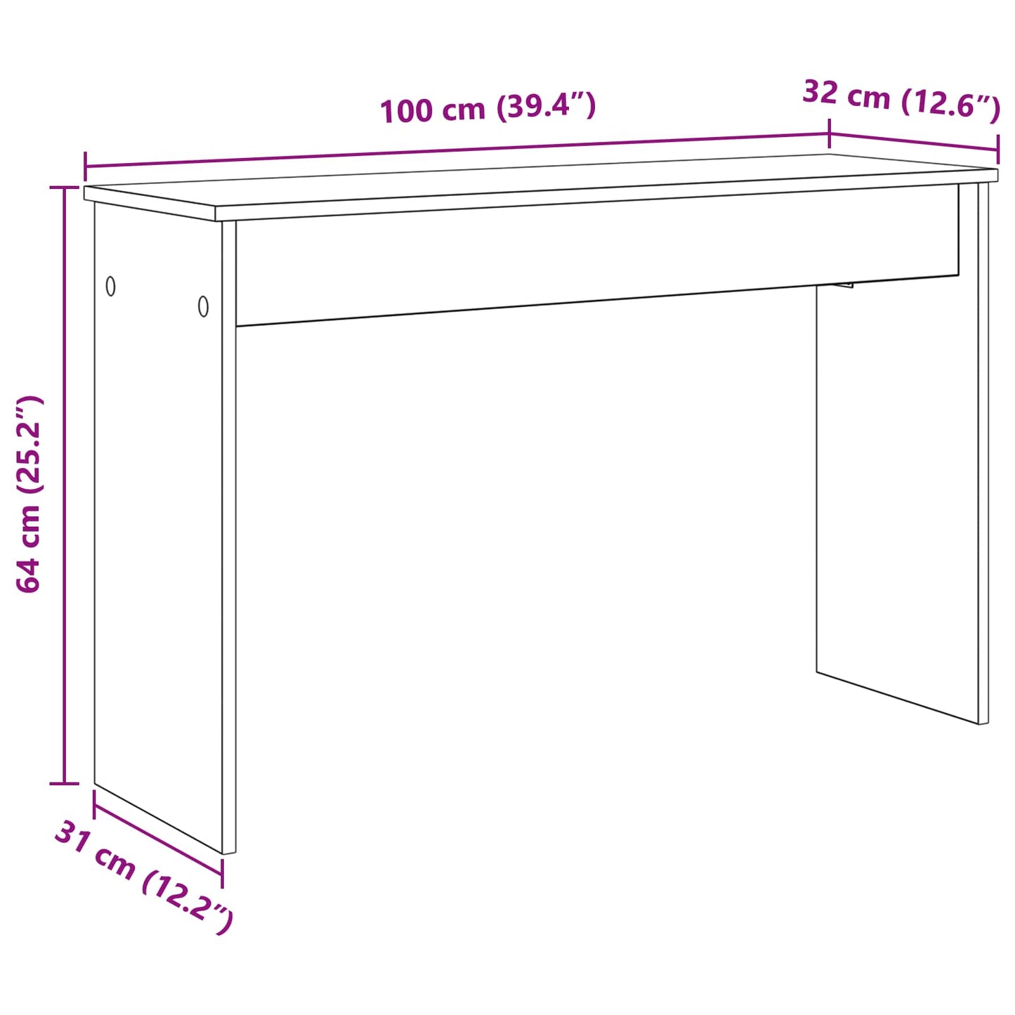 Keyboard Stand Beton Grå 100 x 32 x 64 cm Konstrueret træ