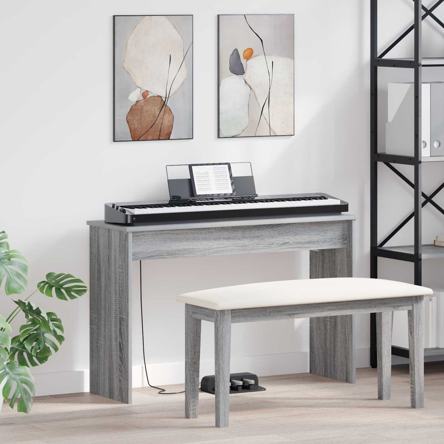 Keyboard Stand Grå Sonoma 100 x 32 x 64 cm Konstrueret træ