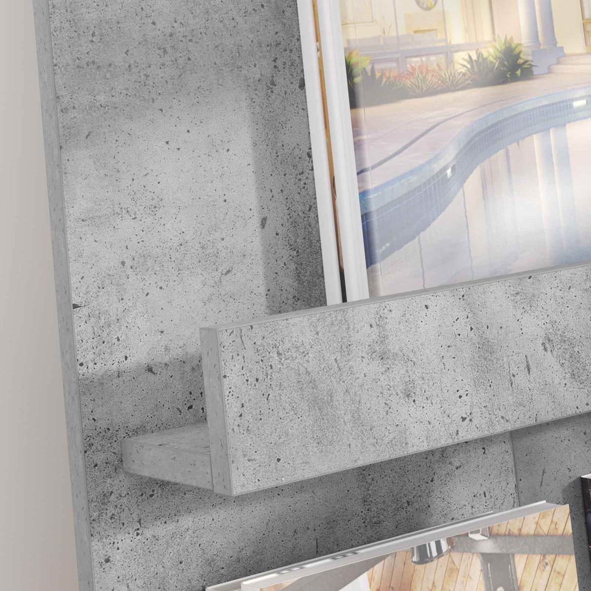 Magasin Rack Beton Grå 51 x 11 x 102 cm Konstrueret træ