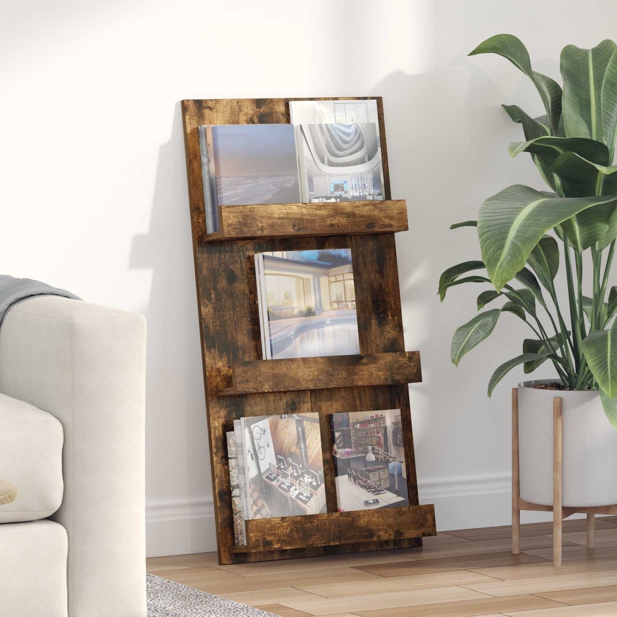 Magasin Rack Røget eg 51 x 11 x 102 cm Konstrueret træ