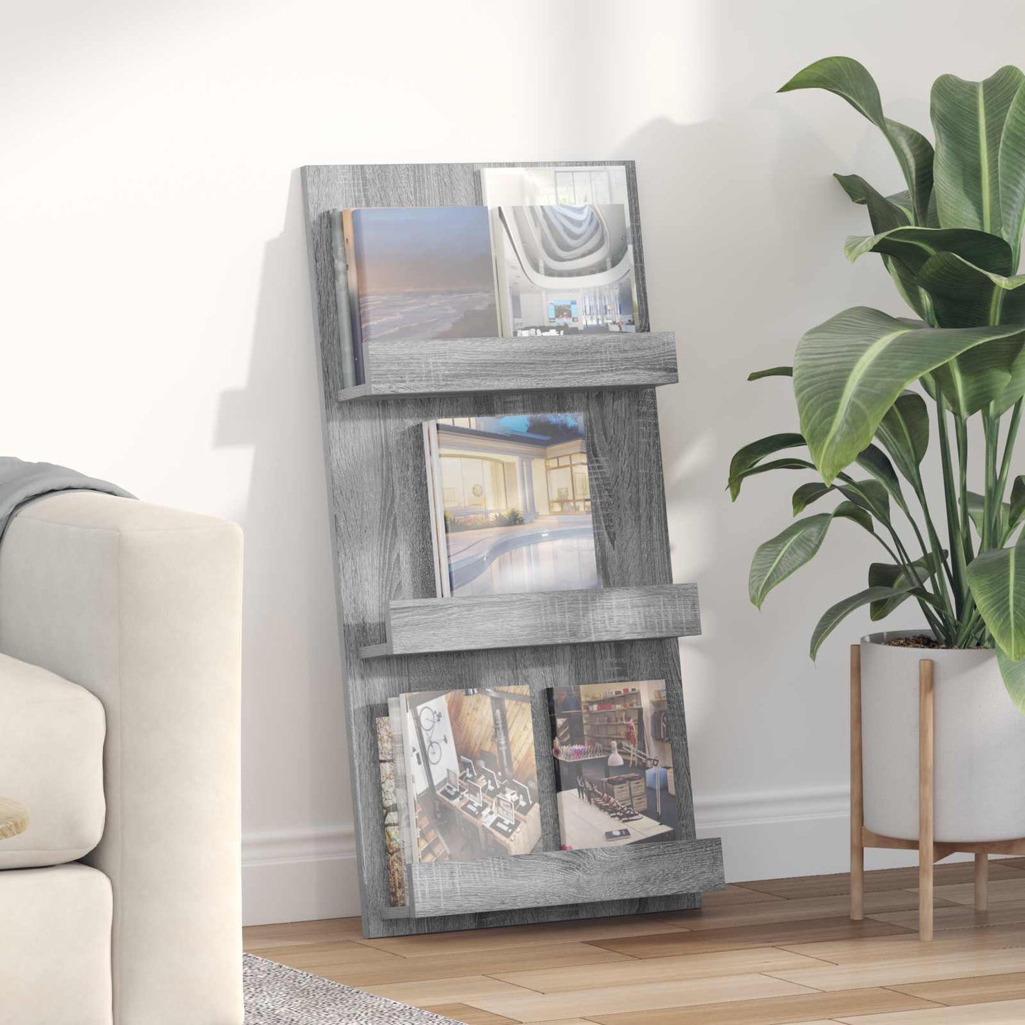Magasin Rack Grå Sonoma 51 x 11 x 102 cm Konstrueret træ