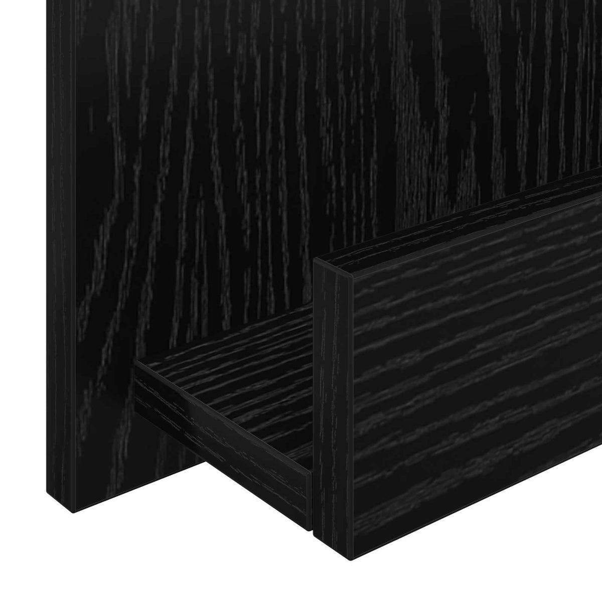 Magasin Rack med hylde Sort eg 43 x 11 x 102 cm Konstrueret træ