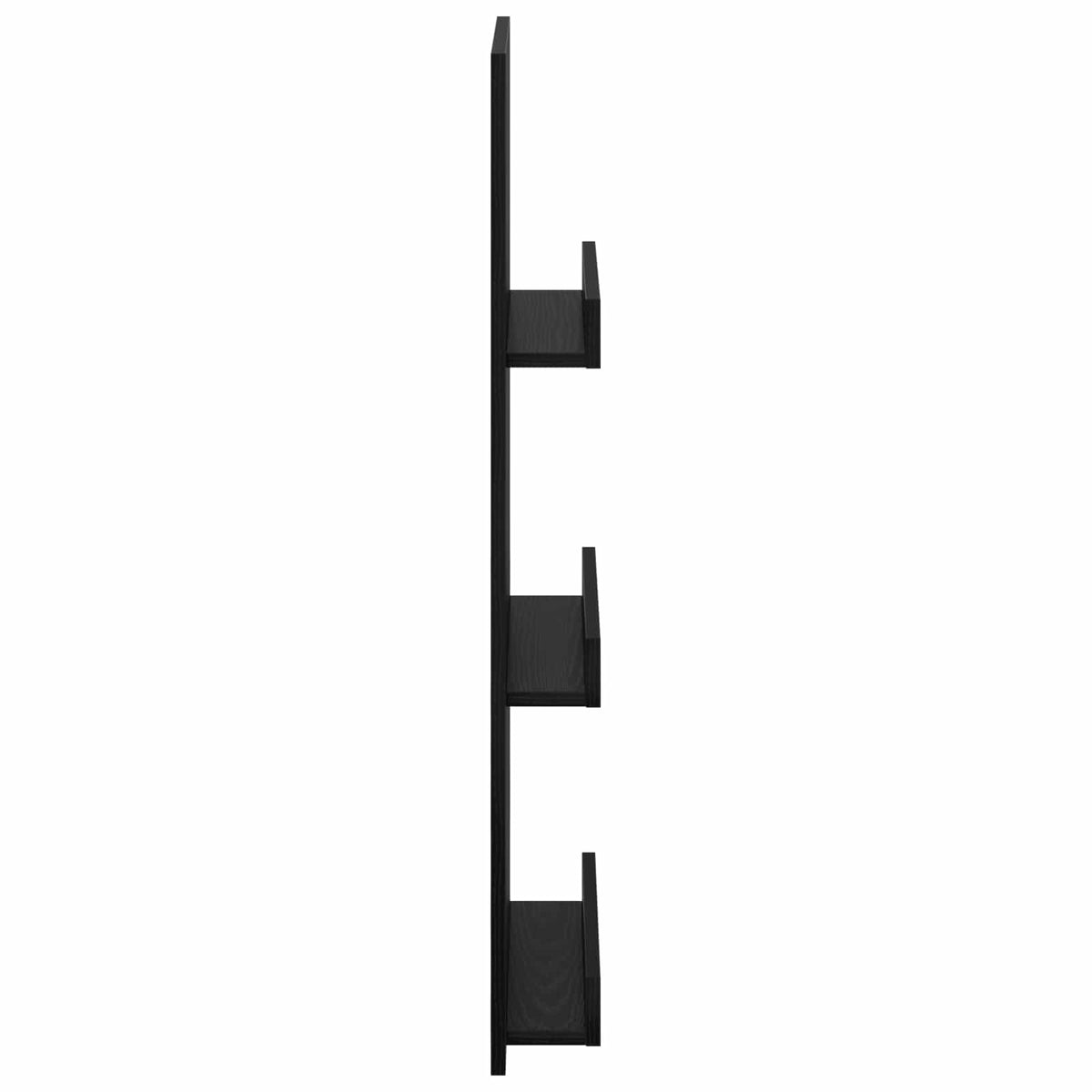 Magasin Rack med hylde Sort eg 43 x 11 x 102 cm Konstrueret træ