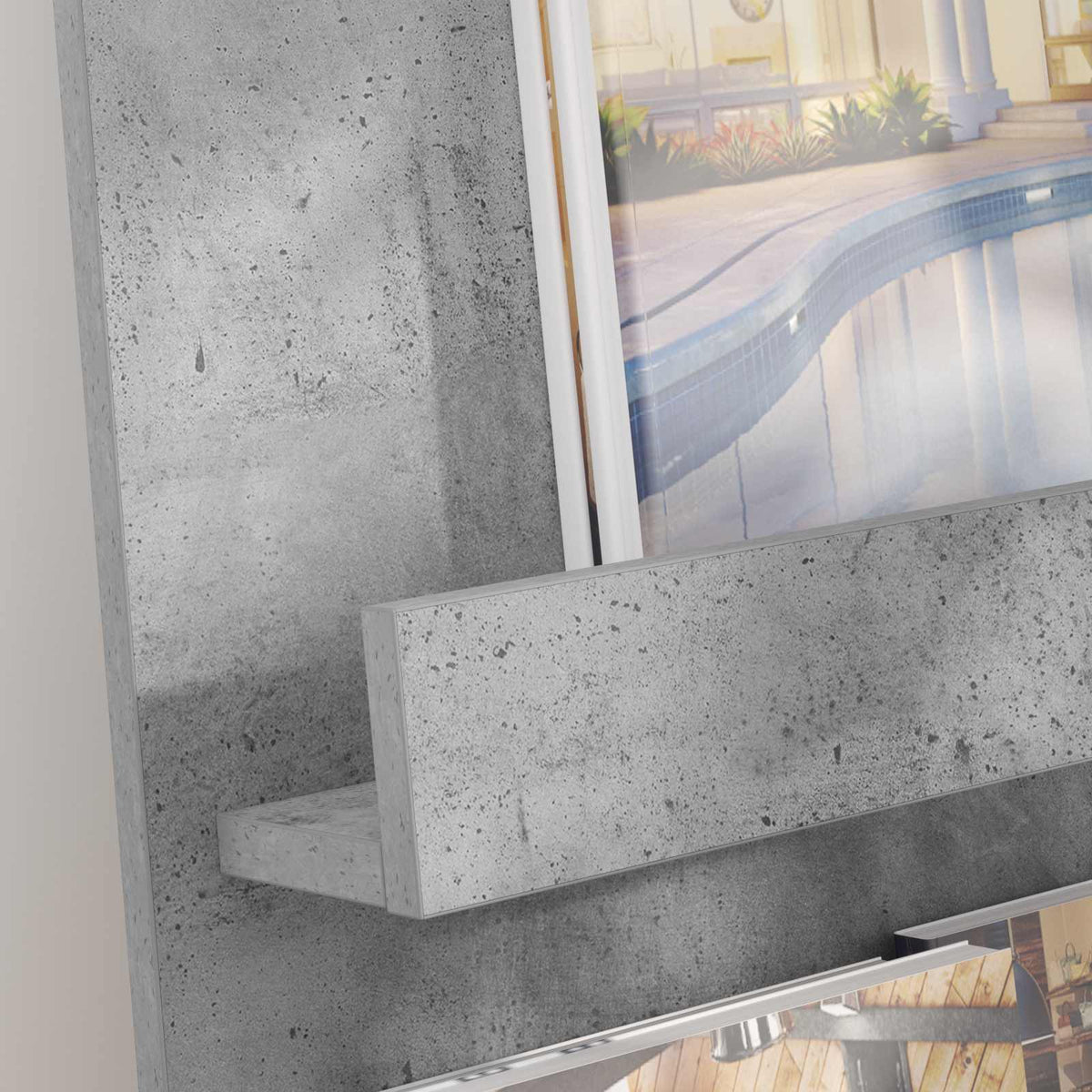 Magasin Rack Beton Grå 43 x 11 x 102 cm Konstrueret træ