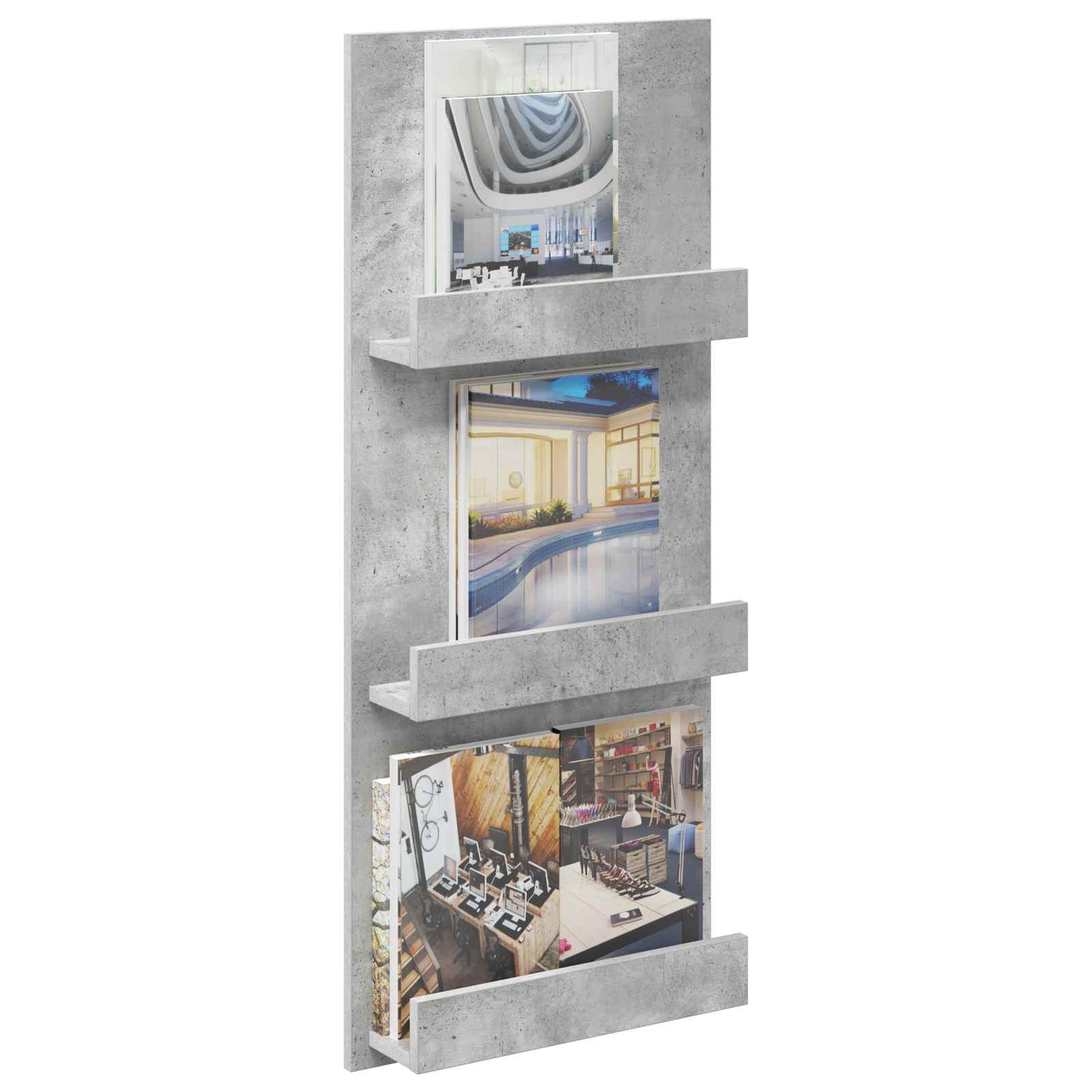 Magasin Rack Beton Grå 43 x 11 x 102 cm Konstrueret træ