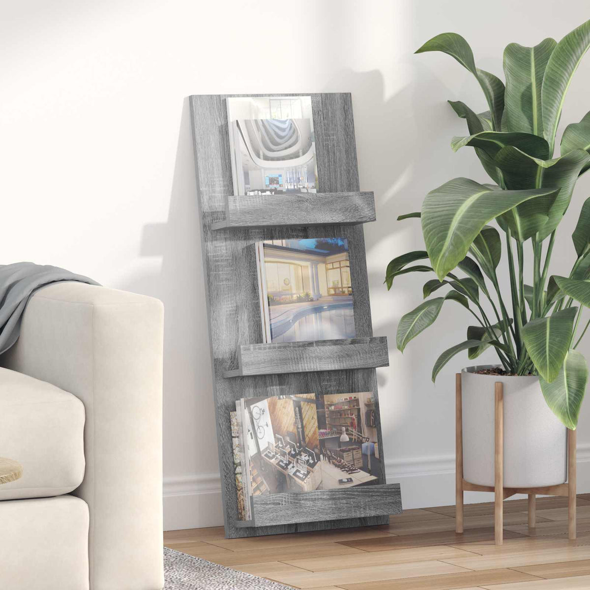 Magasin Rack Grå Sonoma 43 x 11 x 102 cm Konstrueret træ