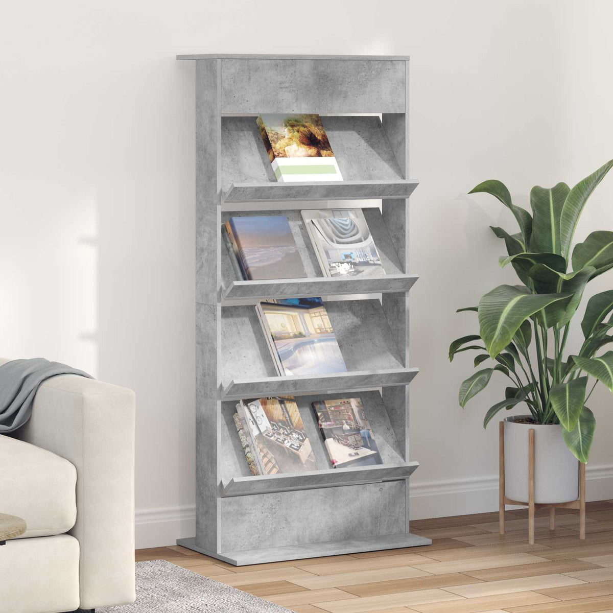 Magasin Rack Beton Grå 70 x 41 x 156 cm Konstrueret træ