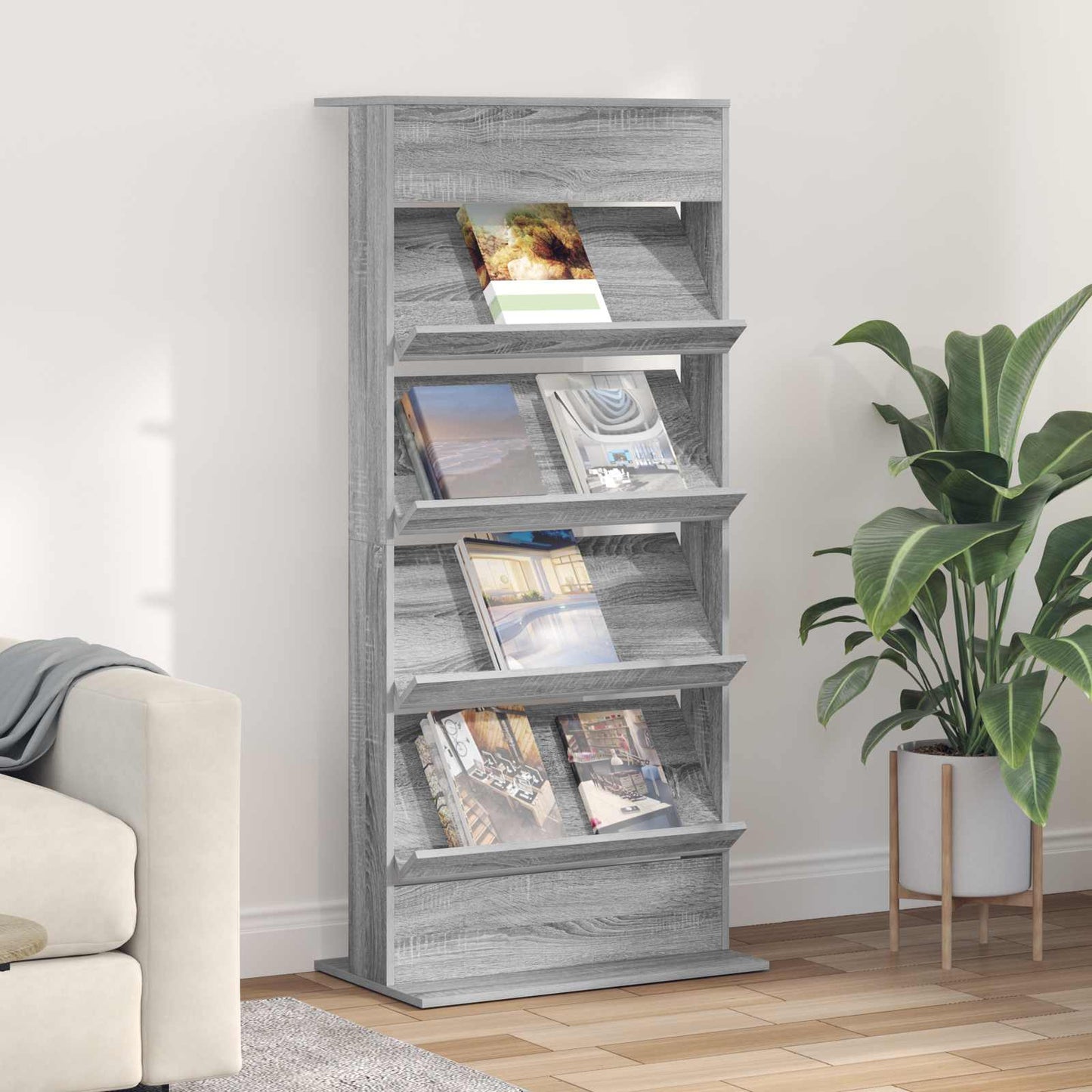 Magasin Rack Grå Sonoma 70 x 41 x 156 cm Konstrueret træ