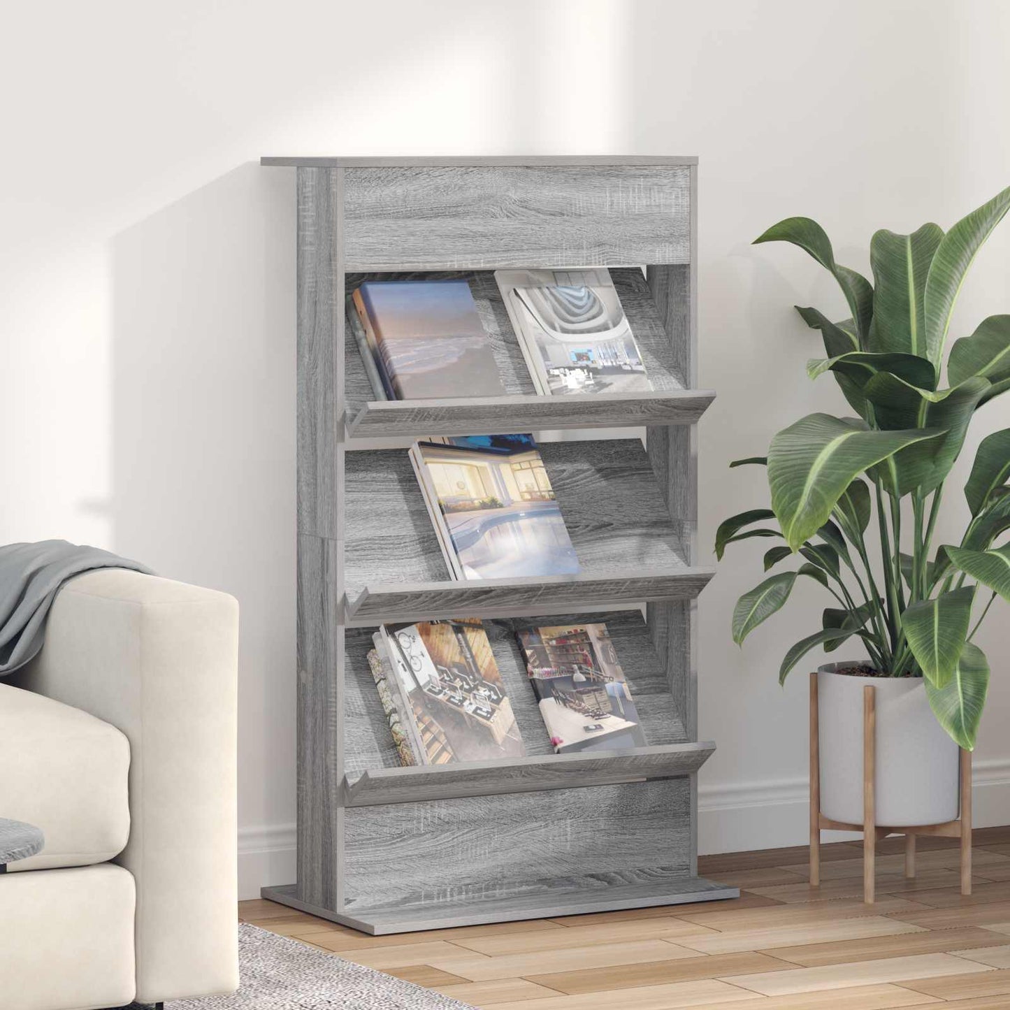 Magasin Rack Grå Sonoma 70 x 41 x 126 cm Konstrueret træ