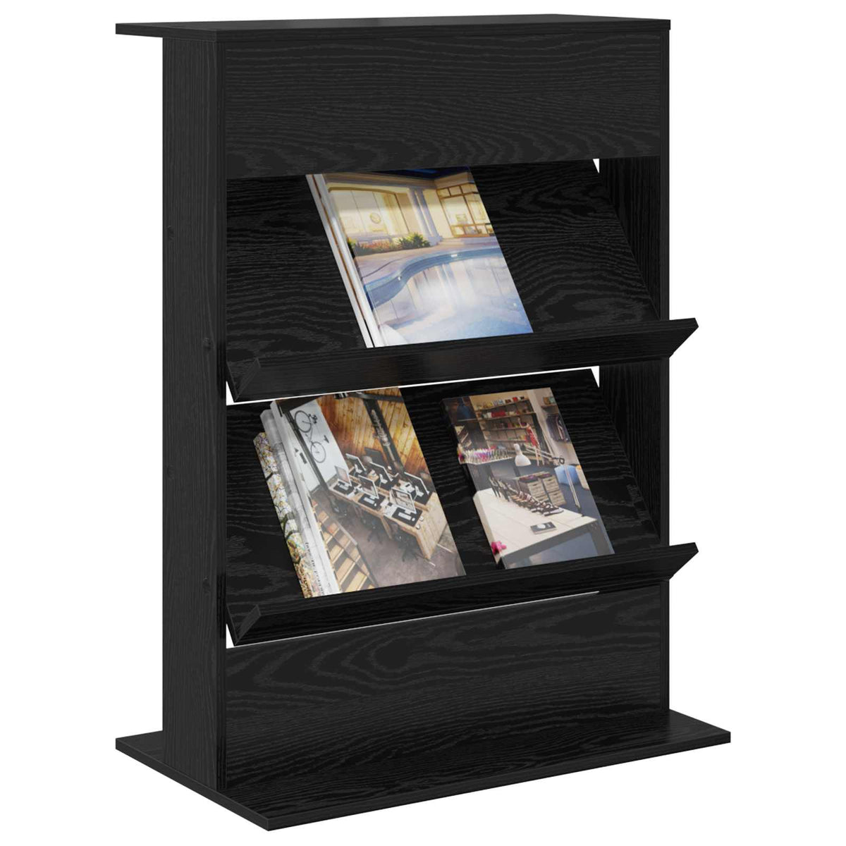 Magasin Rack Sort eg 70 x 41 x 96 cm Konstrueret træ