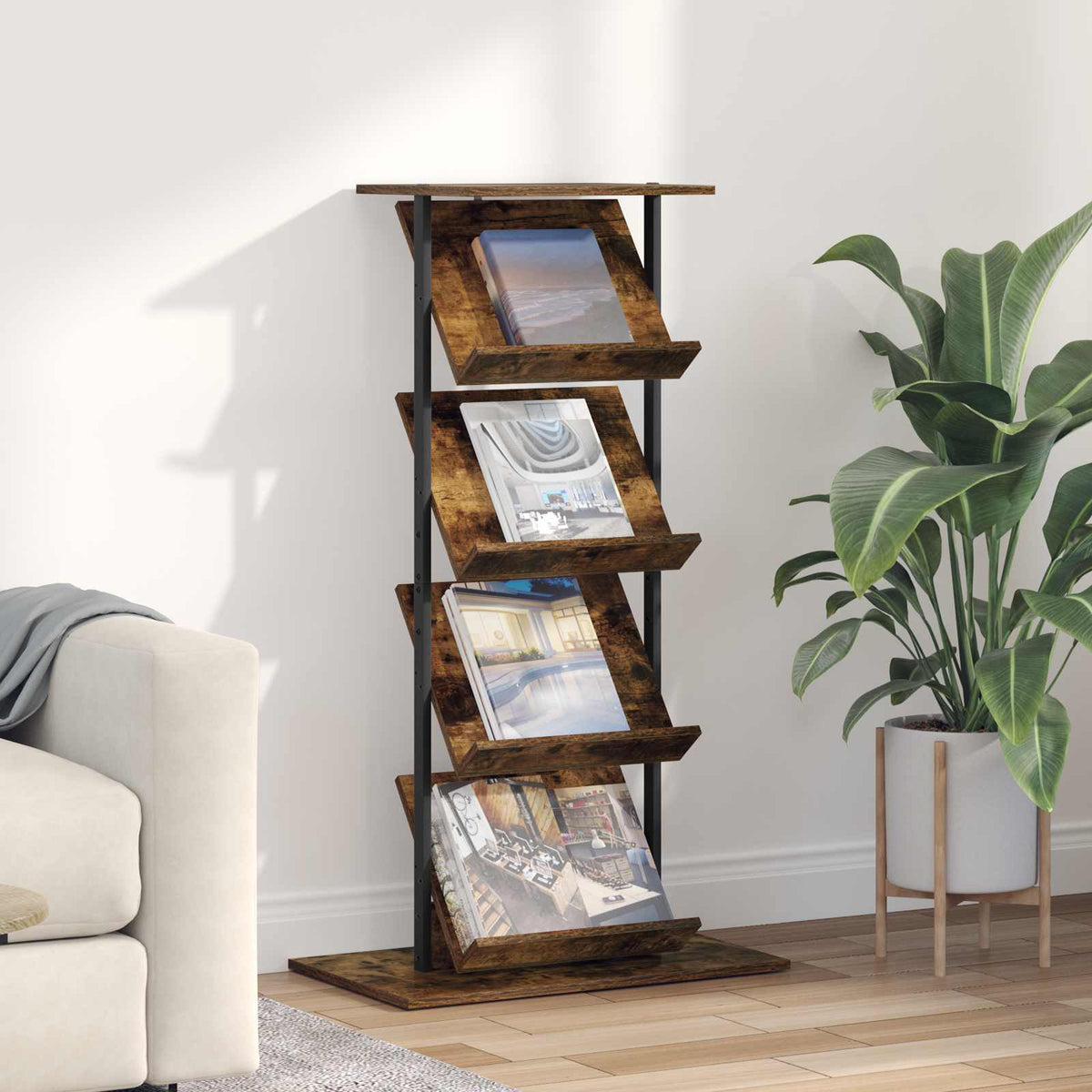 Magasin Rack Røget eg 68 x 40 x 123.5 cm Konstrueret træ