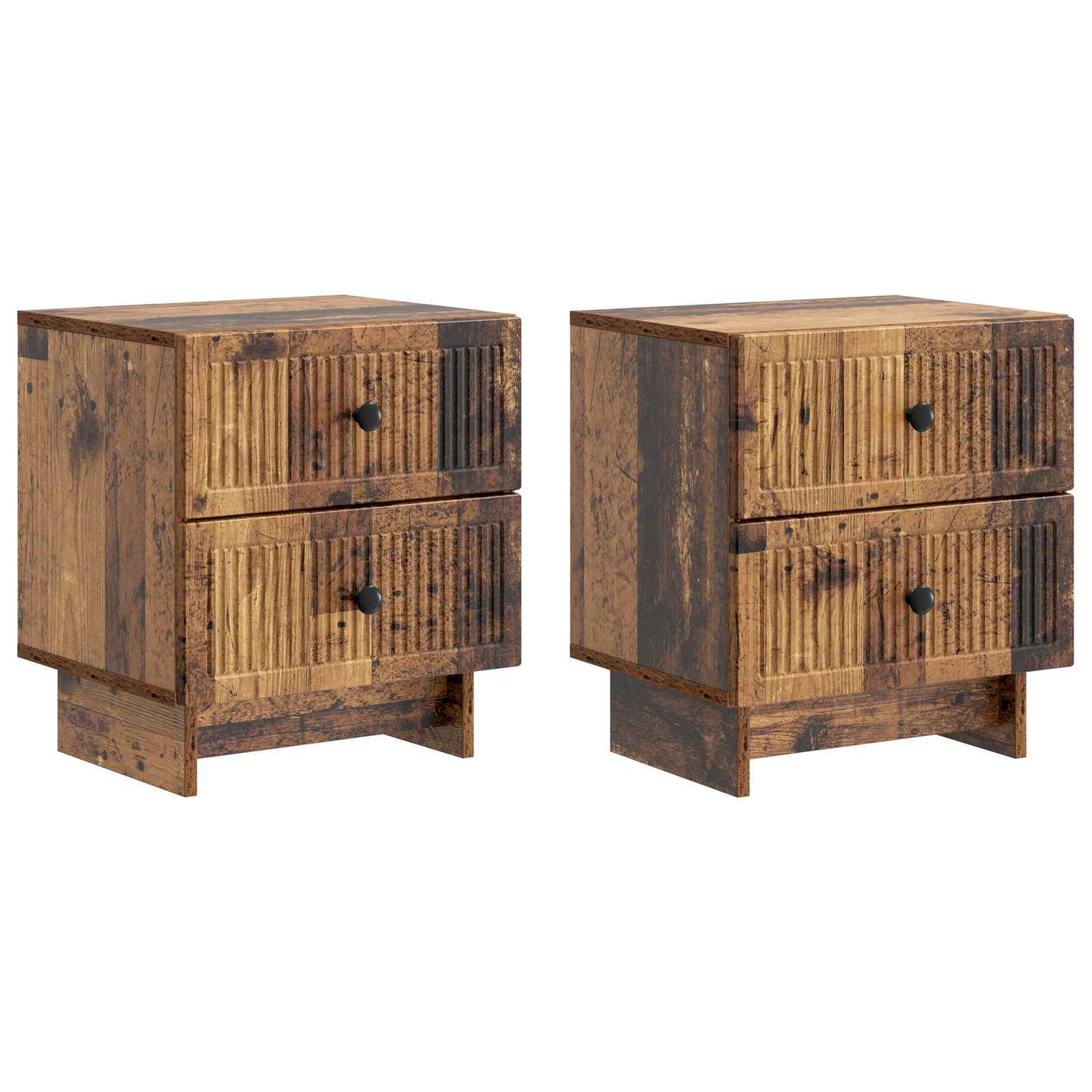 Natskab 2 stk. Gammelt træ 43 x 34,5 x 47,5 cm Konstrueret træ