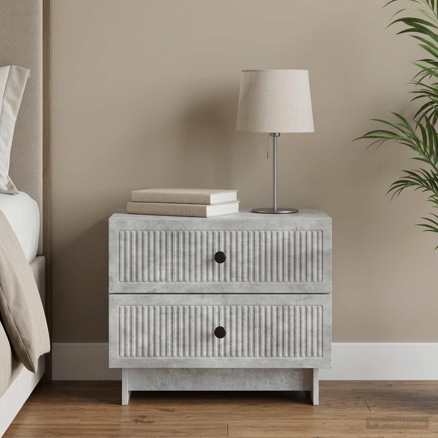 Natskab Betongrå 62 x 34,5 x 47,5 cm Konstrueret træ