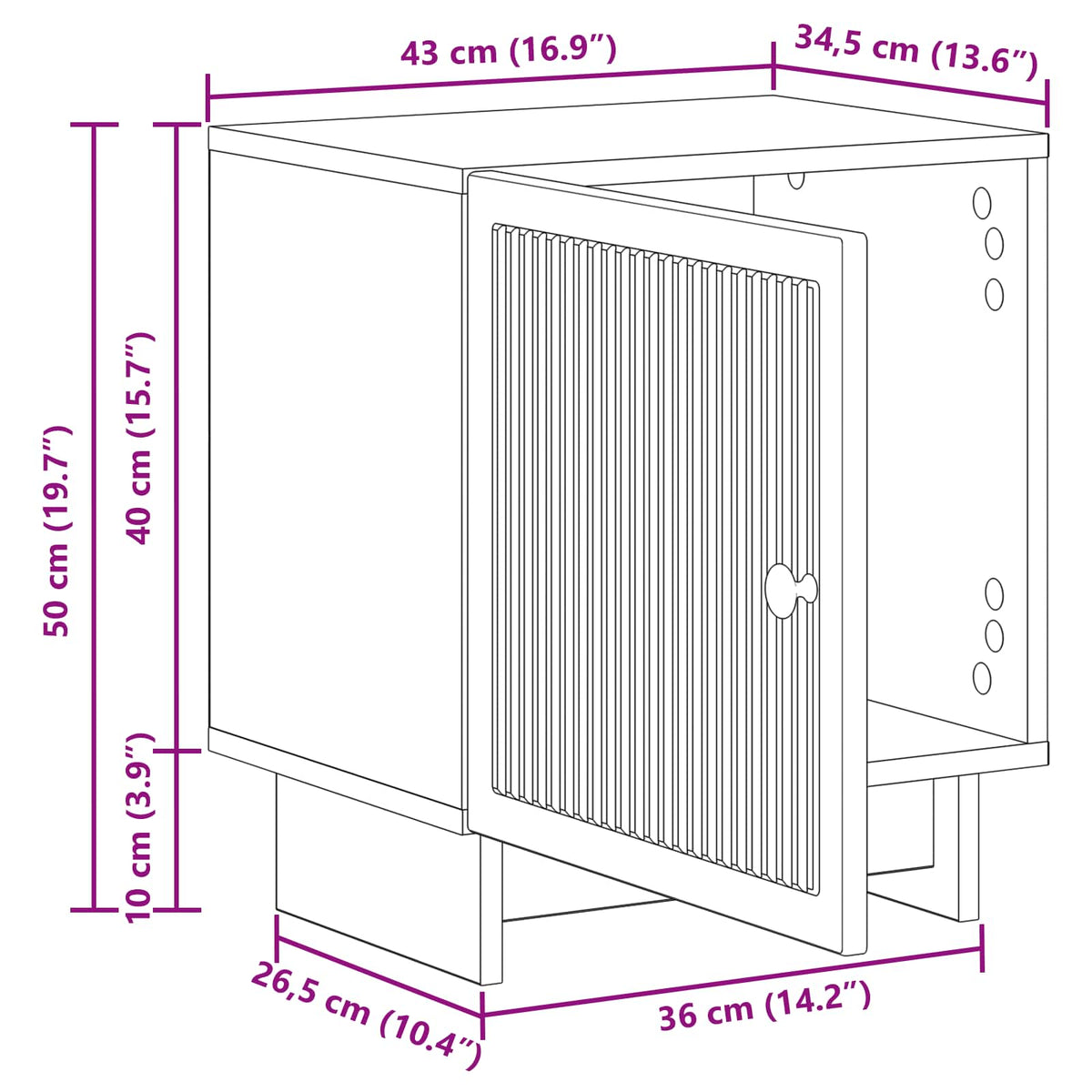 Natskab Gammelt træ 43 x 34,5 x 50 cm Konstrueret træ