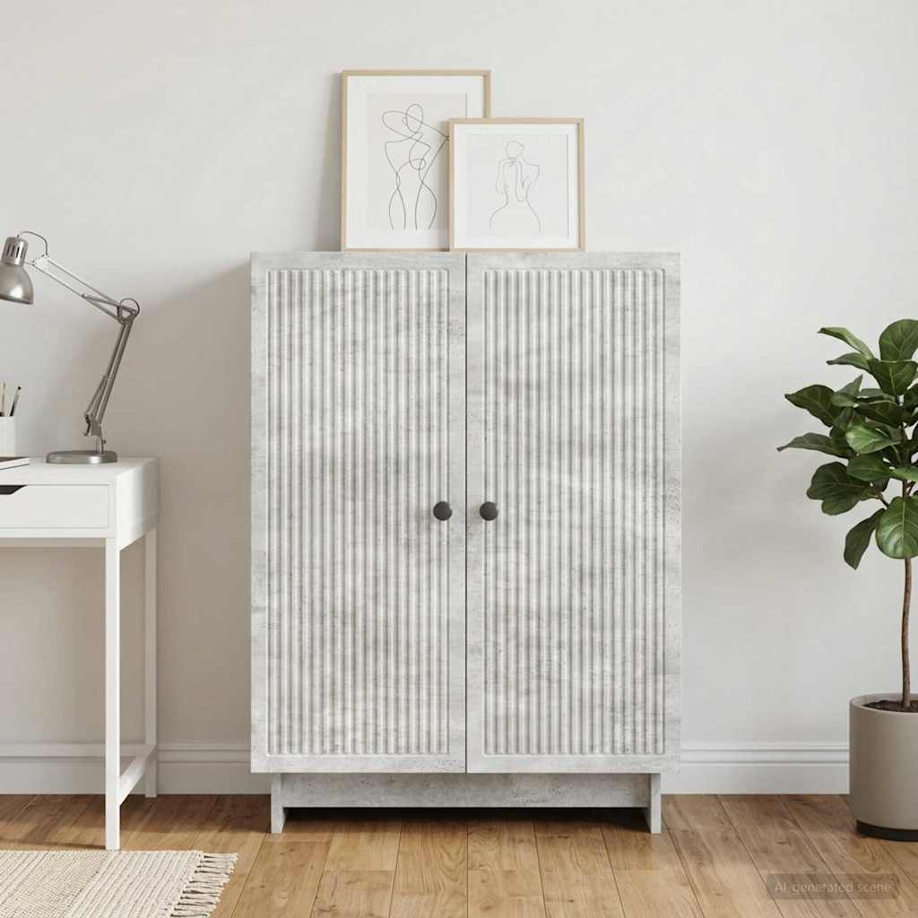 Sideboard Betongrå 66 x 34,5 x 90 cm Konstrueret træ