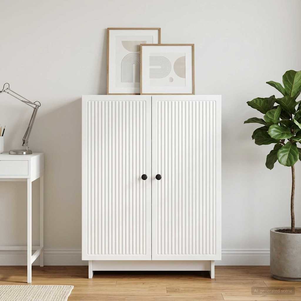 Sideboard Hvid højglans 66 x 34,5 x 90 cm Konstrueret træ