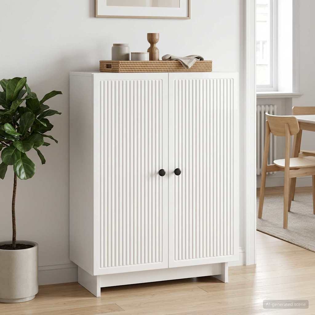 Sideboard Hvid højglans 66 x 34,5 x 90 cm Konstrueret træ