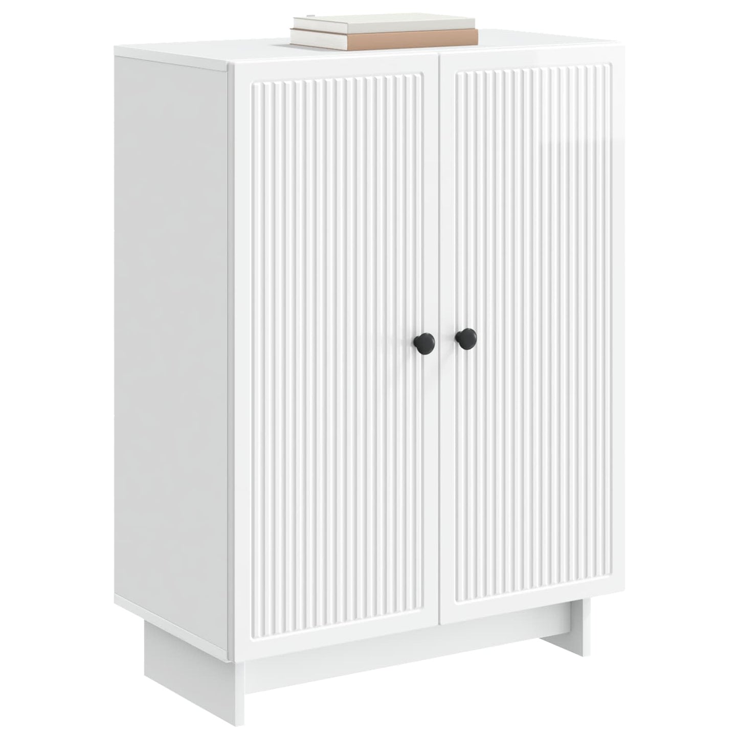 Sideboard Hvid højglans 66 x 34,5 x 90 cm Konstrueret træ