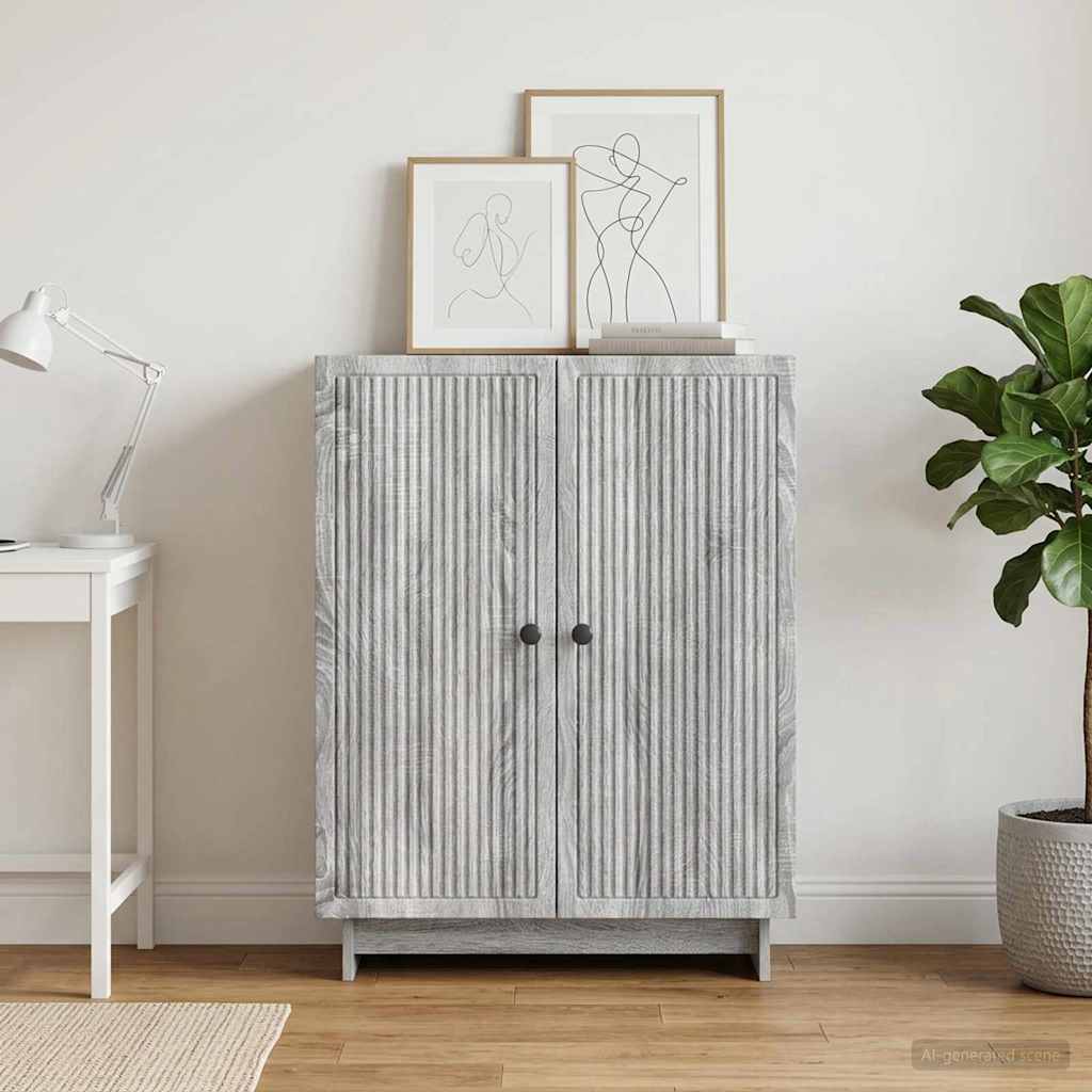 Sideboard Grå sonoma-eg 66 x 34,5 x 90 cm Konstrueret træ
