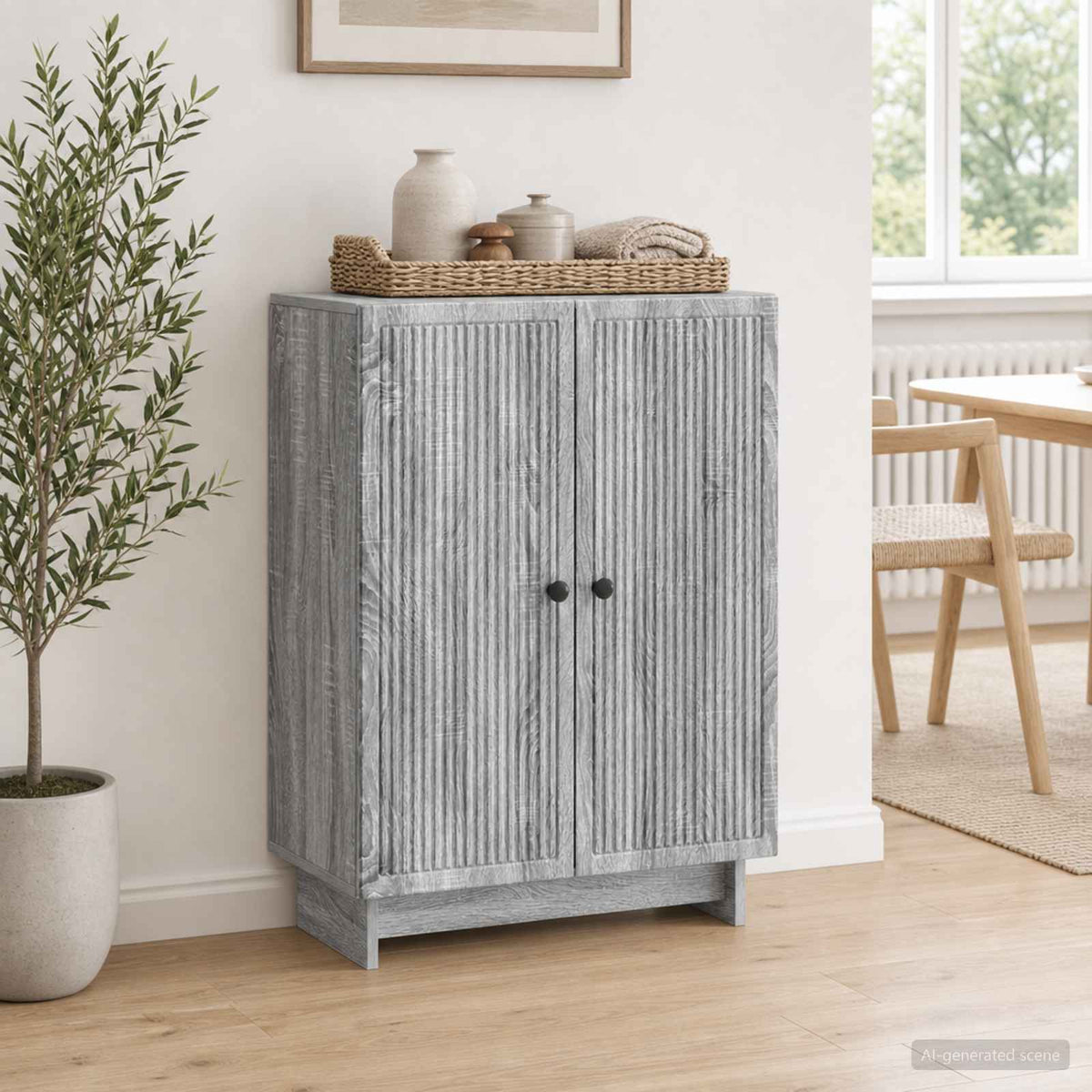 Sideboard Grå sonoma-eg 66 x 34,5 x 90 cm Konstrueret træ