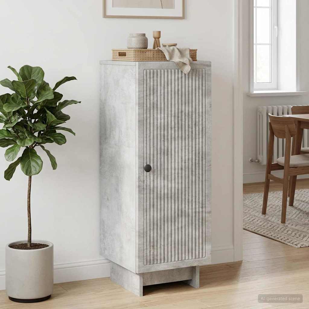 Sideboard Betongrå 33 x 34,5 x 90 cm Konstrueret træ