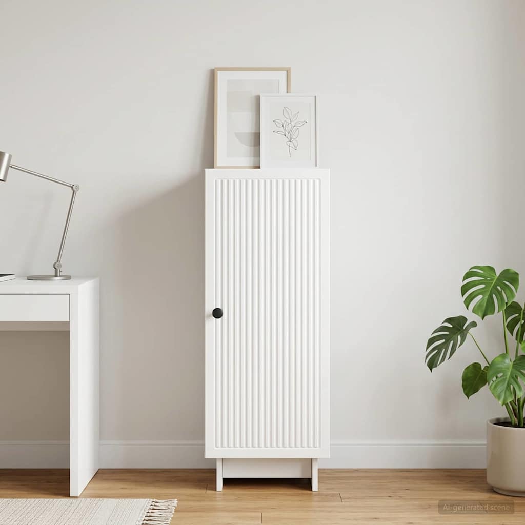 Sideboard Hvid højglans 33 x 34,5 x 90 cm Konstrueret træ