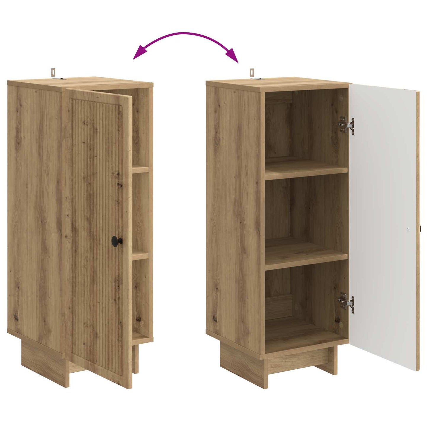 Sideboard Artisan-eg 33 x 34,5 x 90 cm Konstrueret træ