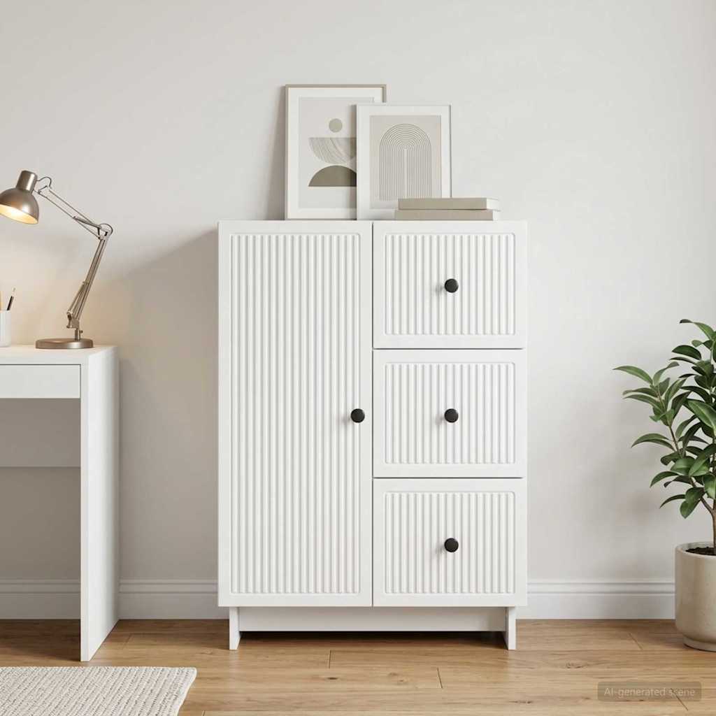 Sideboard Hvid 66 x 34,5 x 90 cm Konstrueret træ