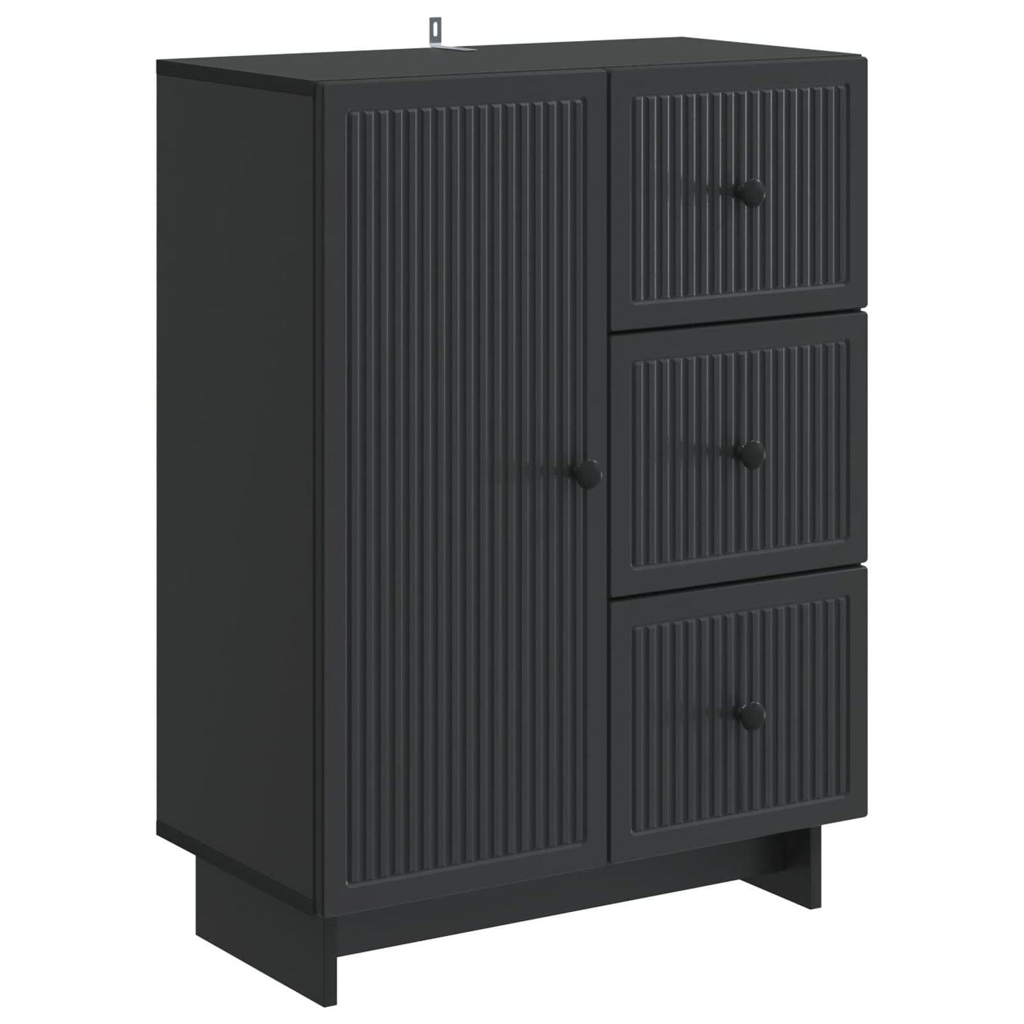 Sideboard med skuffe Sort 66 x 34,5 x 90 cm Konstrueret træ