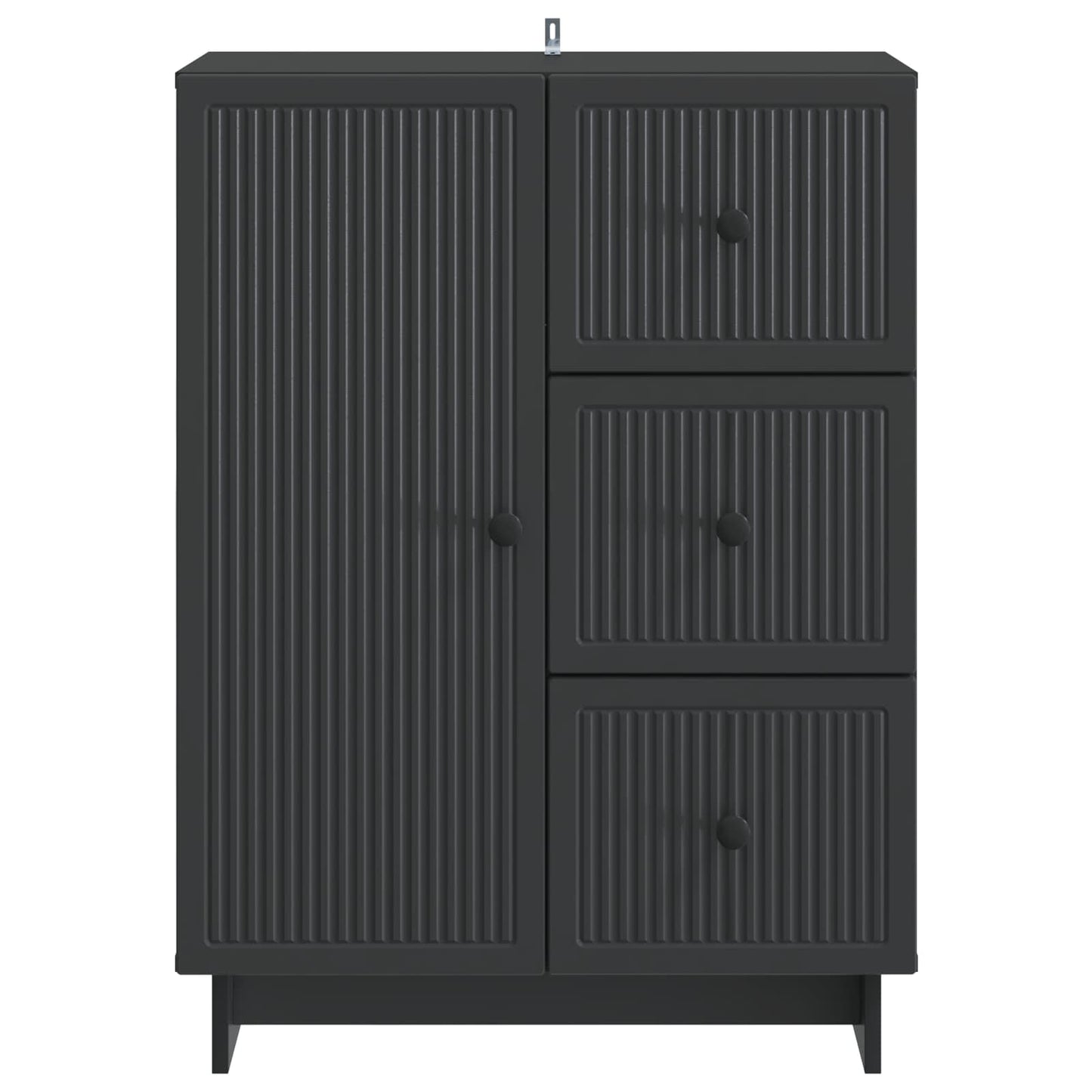 Sideboard med skuffe Sort 66 x 34,5 x 90 cm Konstrueret træ