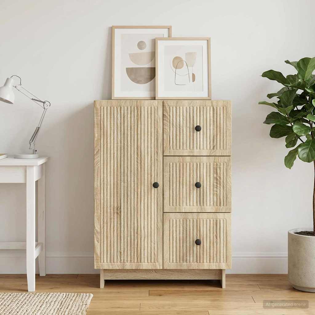 Sideboard Sonoma-eg 66 x 34,5 x 90 cm Konstrueret træ