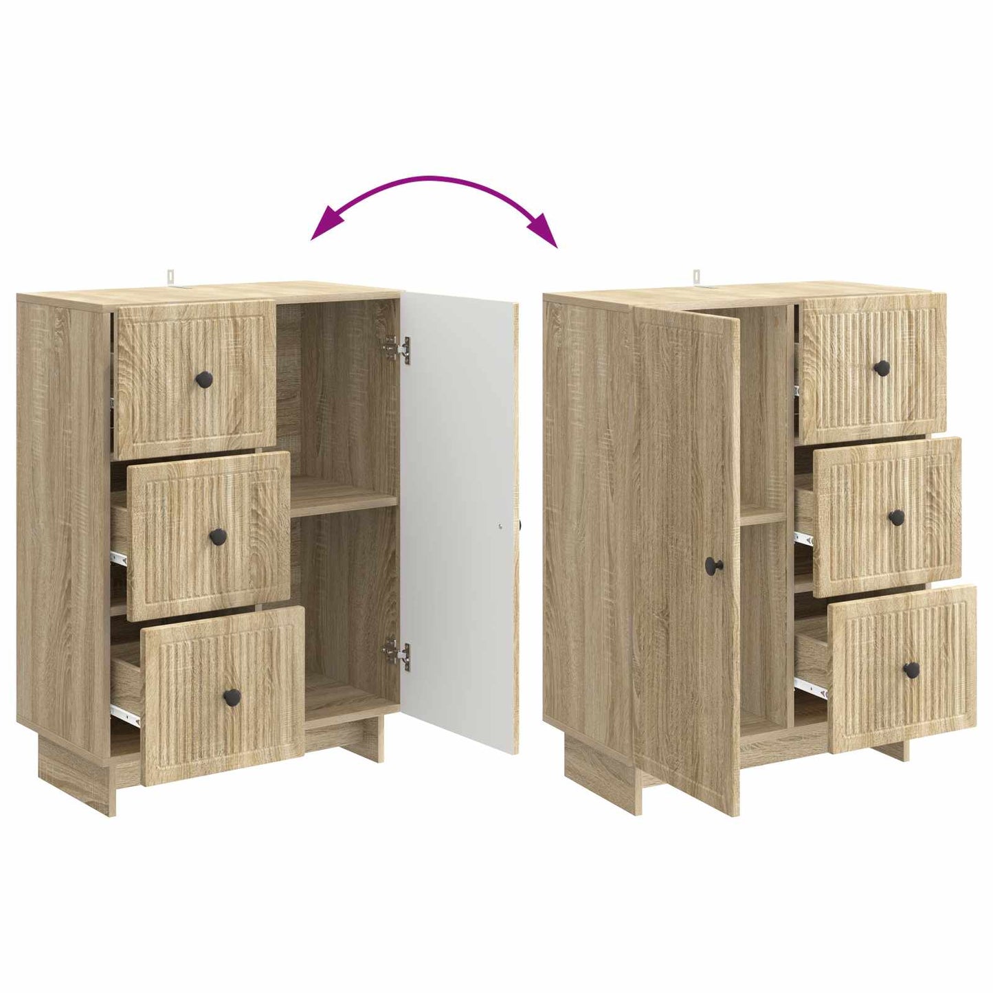 Sideboard Sonoma-eg 66 x 34,5 x 90 cm Konstrueret træ