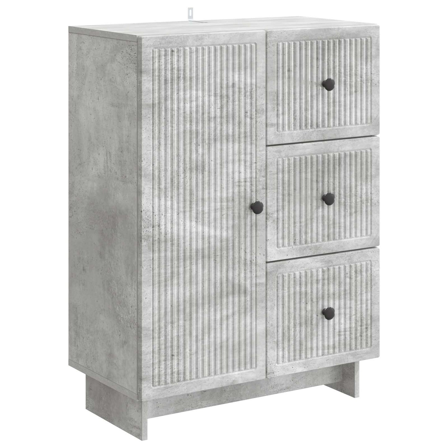 Sideboard med skuffe Betongrå 66 x 34,5 x 90 cm Konstrueret træ