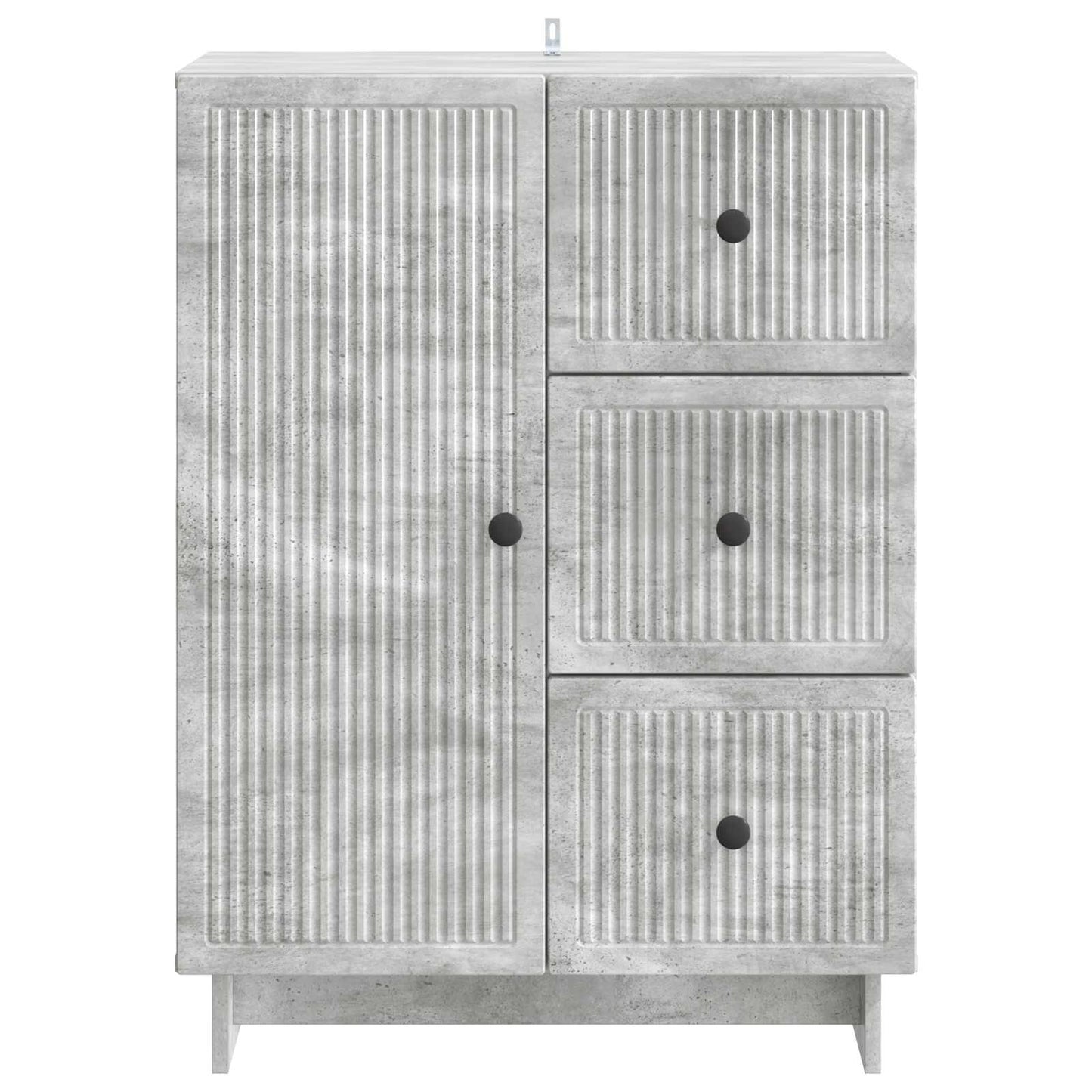 Sideboard med skuffe Betongrå 66 x 34,5 x 90 cm Konstrueret træ