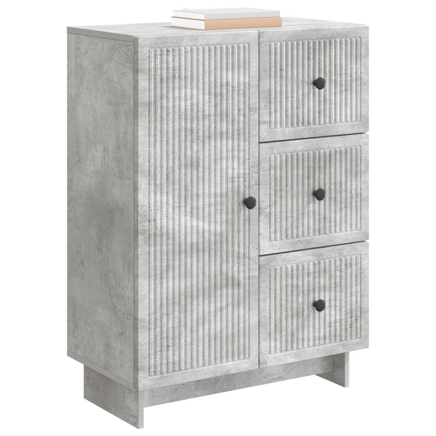 Sideboard med skuffe Betongrå 66 x 34,5 x 90 cm Konstrueret træ