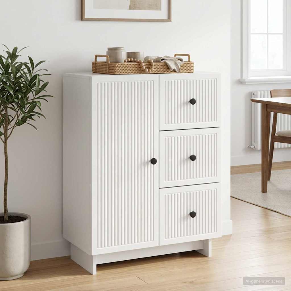 Sideboard Hvid højglans 66 x 34,5 x 90 cm Konstrueret træ