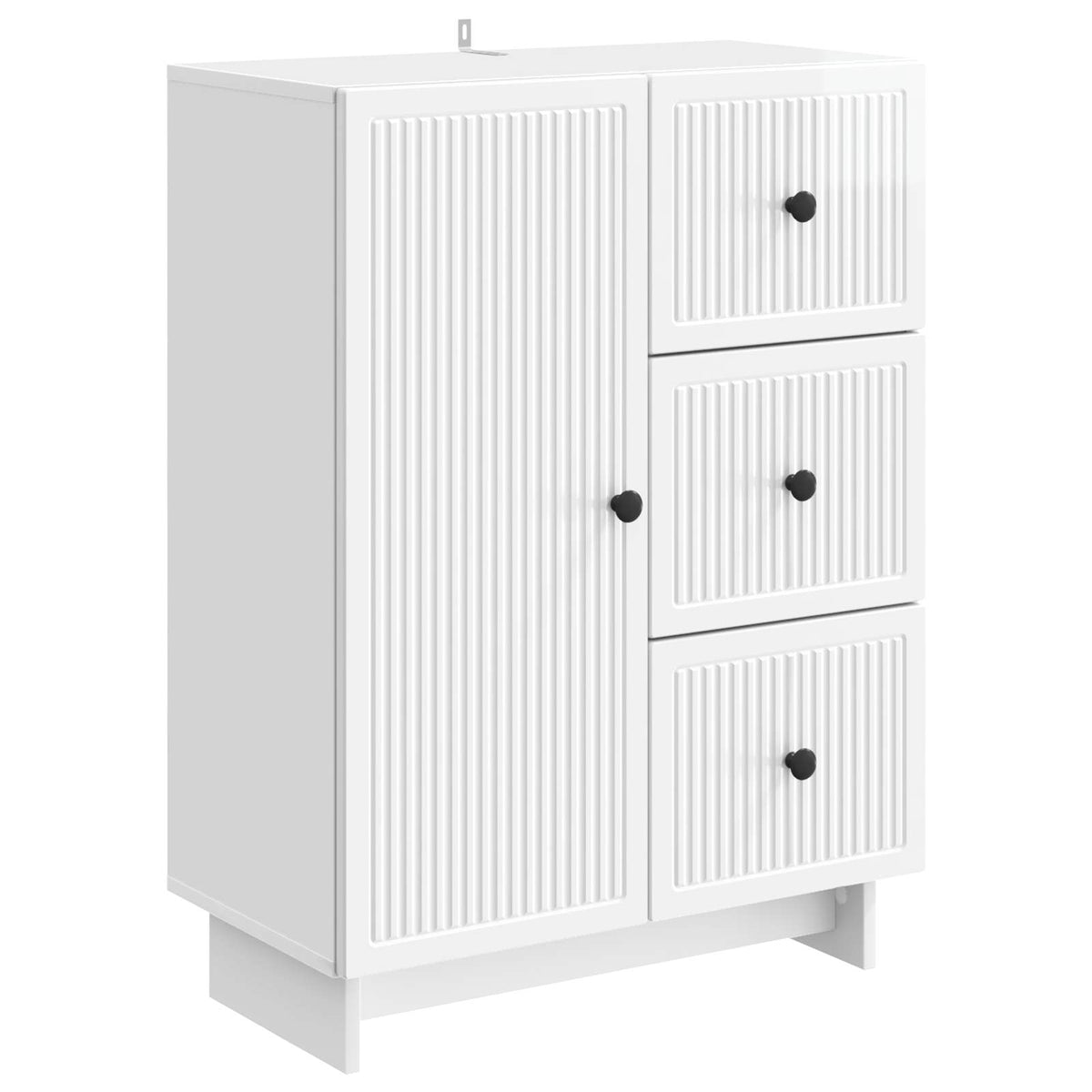 Sideboard Hvid højglans 66 x 34,5 x 90 cm Konstrueret træ