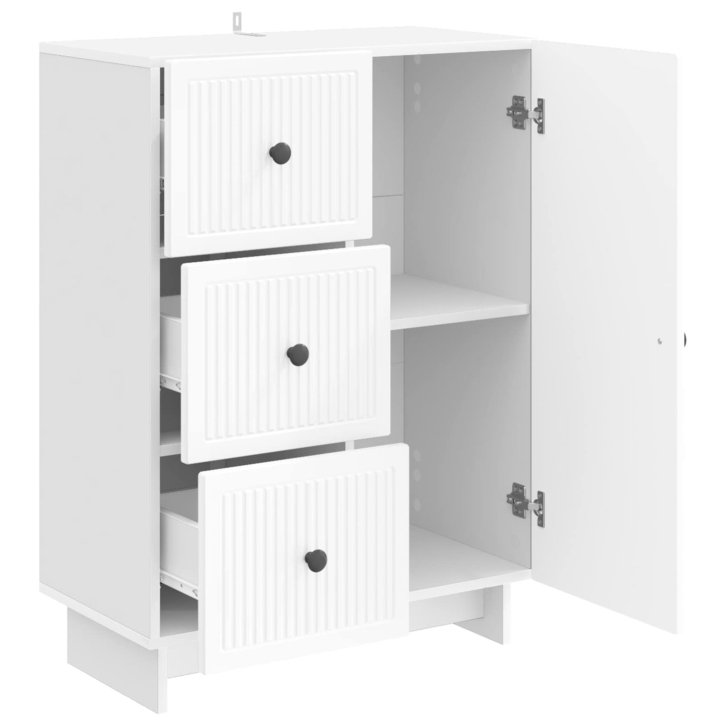 Sideboard Hvid højglans 66 x 34,5 x 90 cm Konstrueret træ