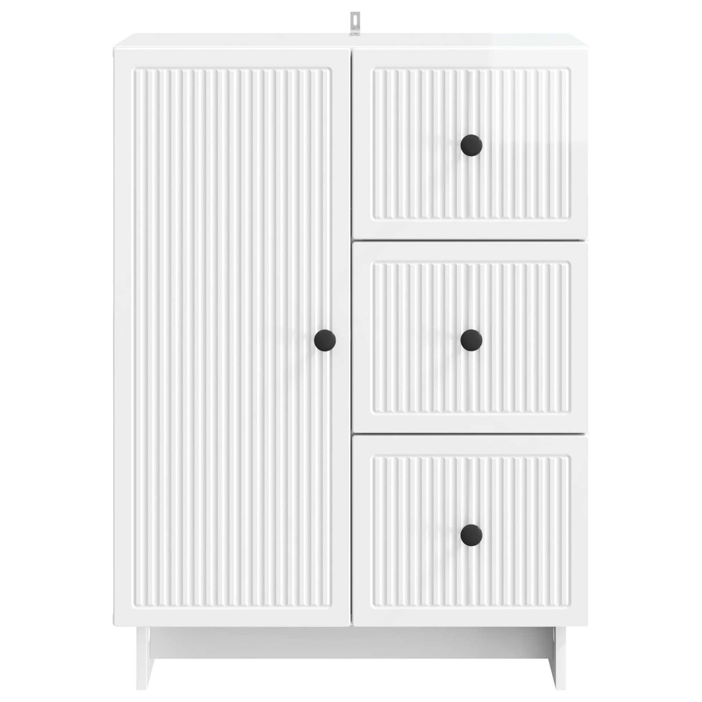 Sideboard Hvid højglans 66 x 34,5 x 90 cm Konstrueret træ