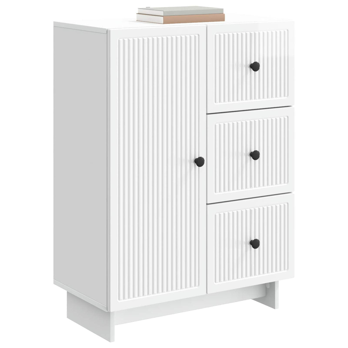 Sideboard Hvid højglans 66 x 34,5 x 90 cm Konstrueret træ