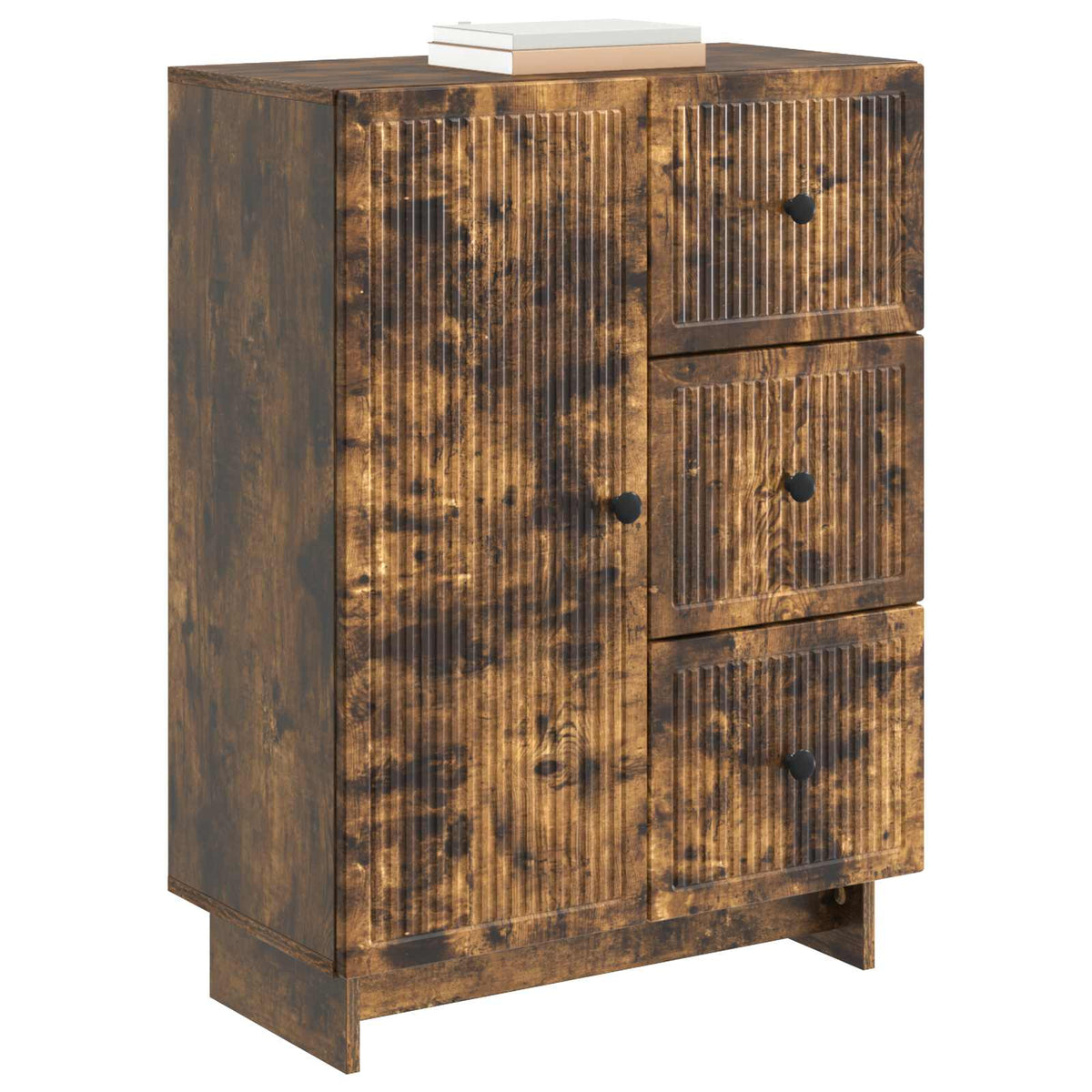 Sideboard med skuffe Røget eg 66 x 34,5 x 90 cm Konstrueret træ