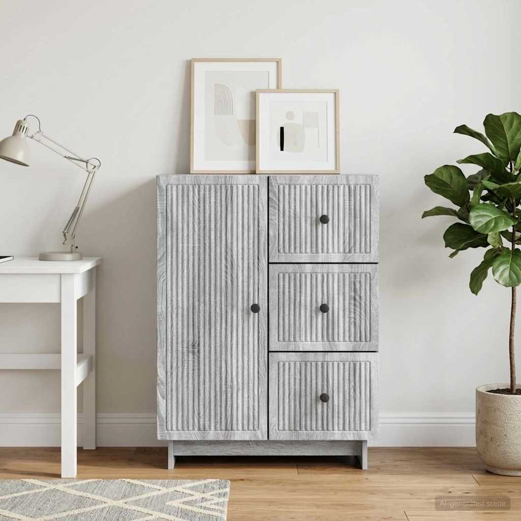 Sideboard Grå sonoma-eg 66 x 34,5 x 90 cm Konstrueret træ