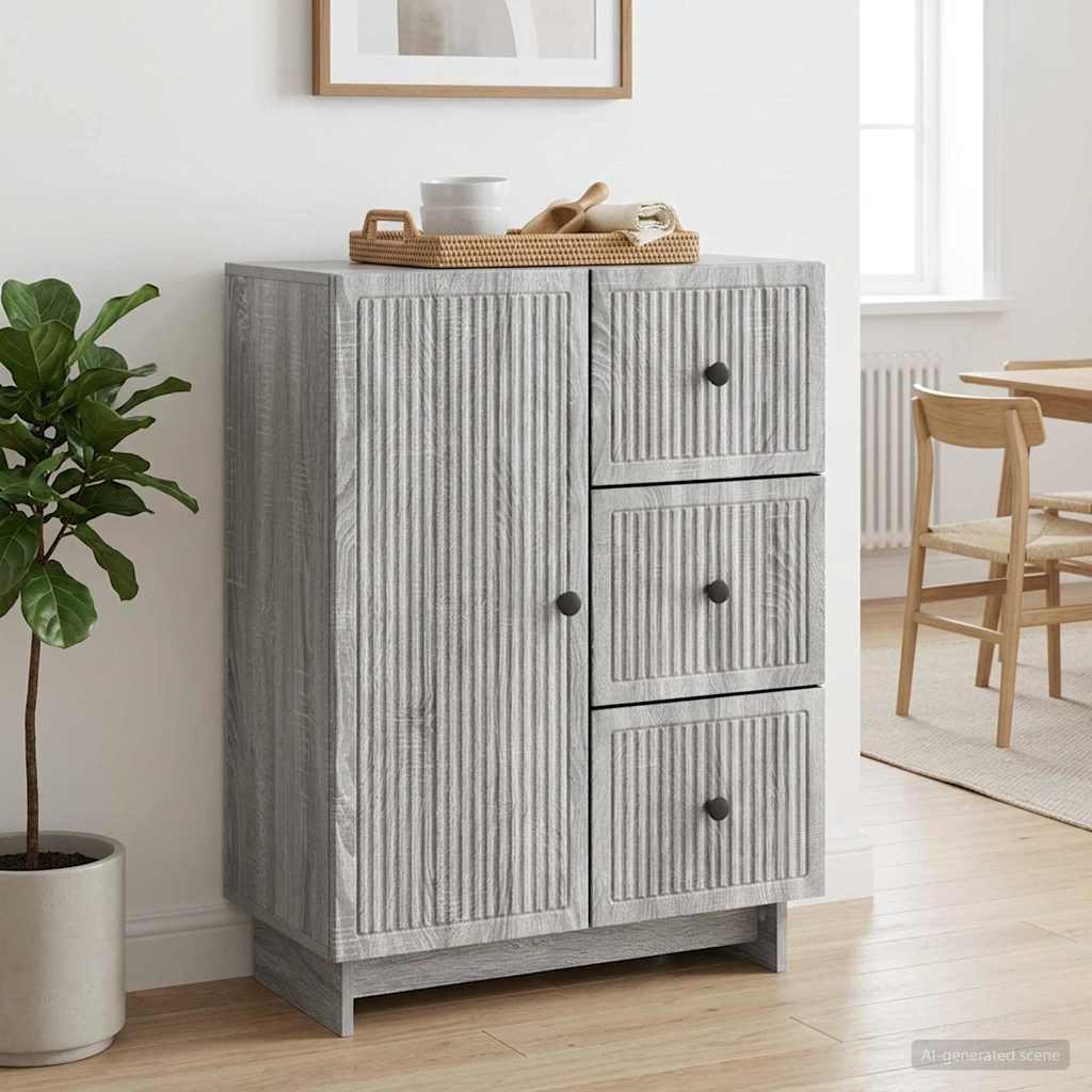 Sideboard Grå sonoma-eg 66 x 34,5 x 90 cm Konstrueret træ