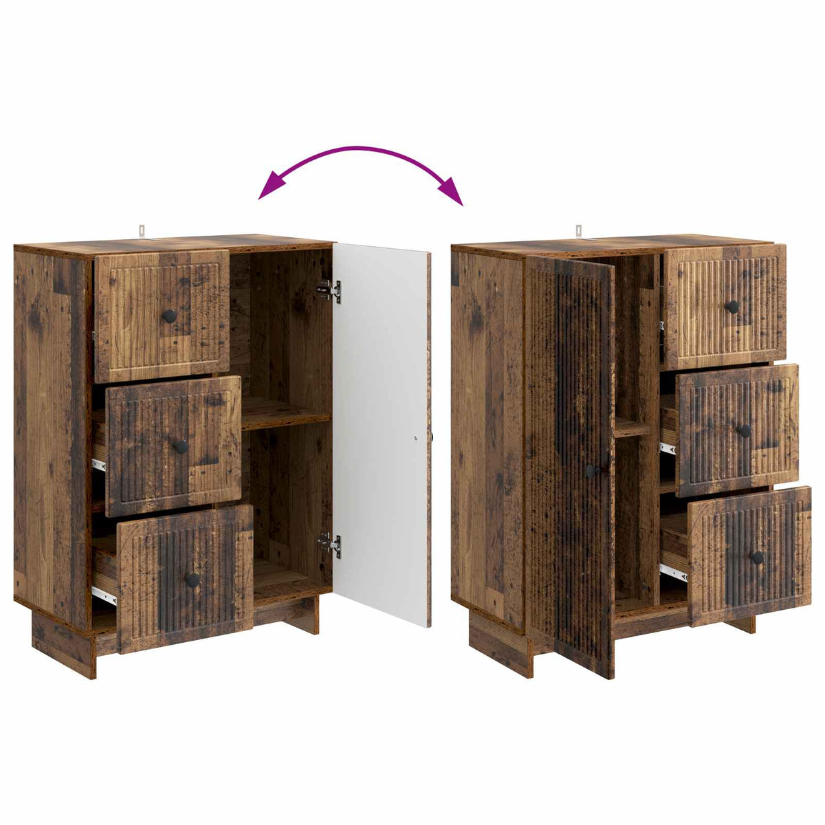 Sideboard Gammelt træ 66 x 34,5 x 90 cm Konstrueret træ