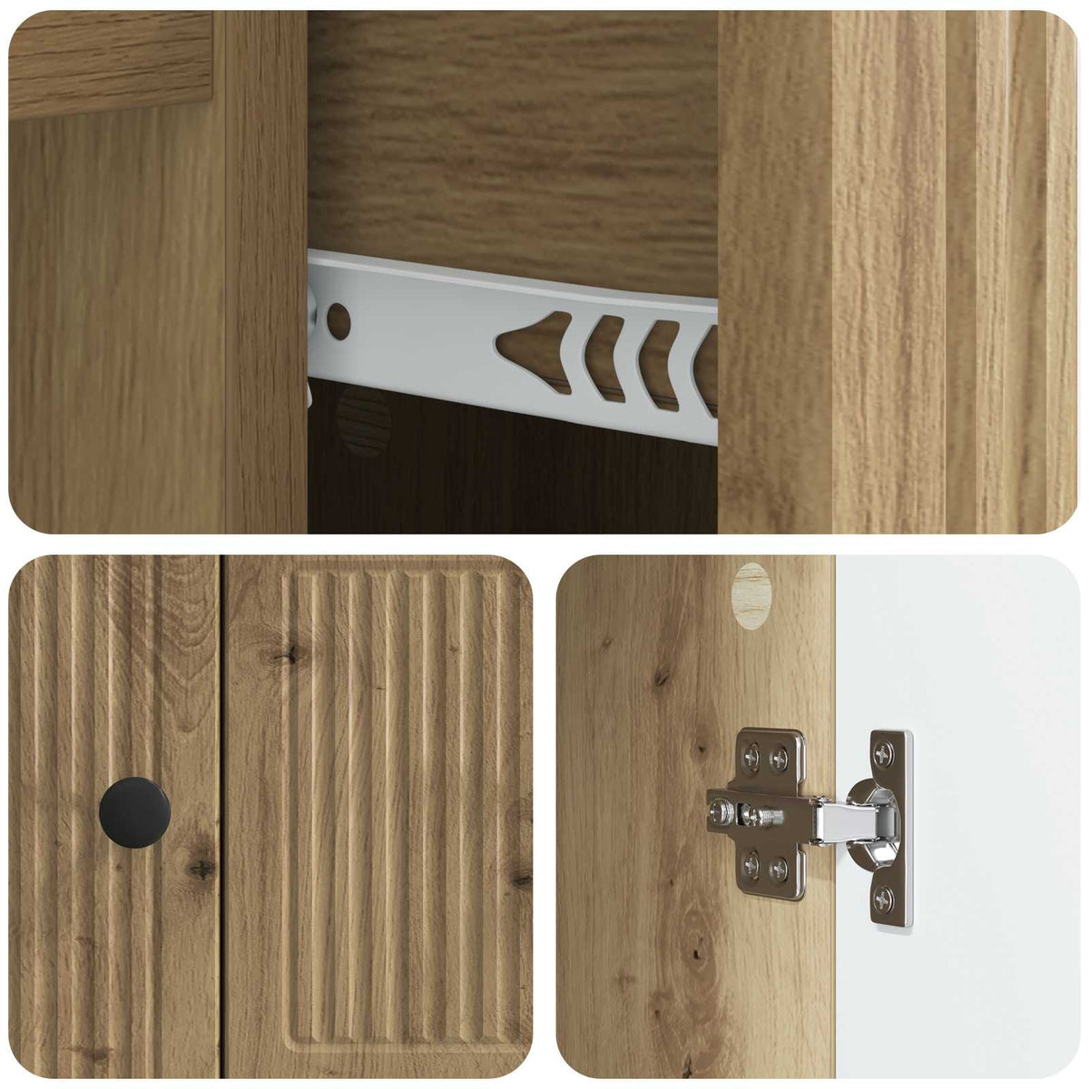 Sideboard Artisan-eg 66 x 34,5 x 90 cm Konstrueret træ